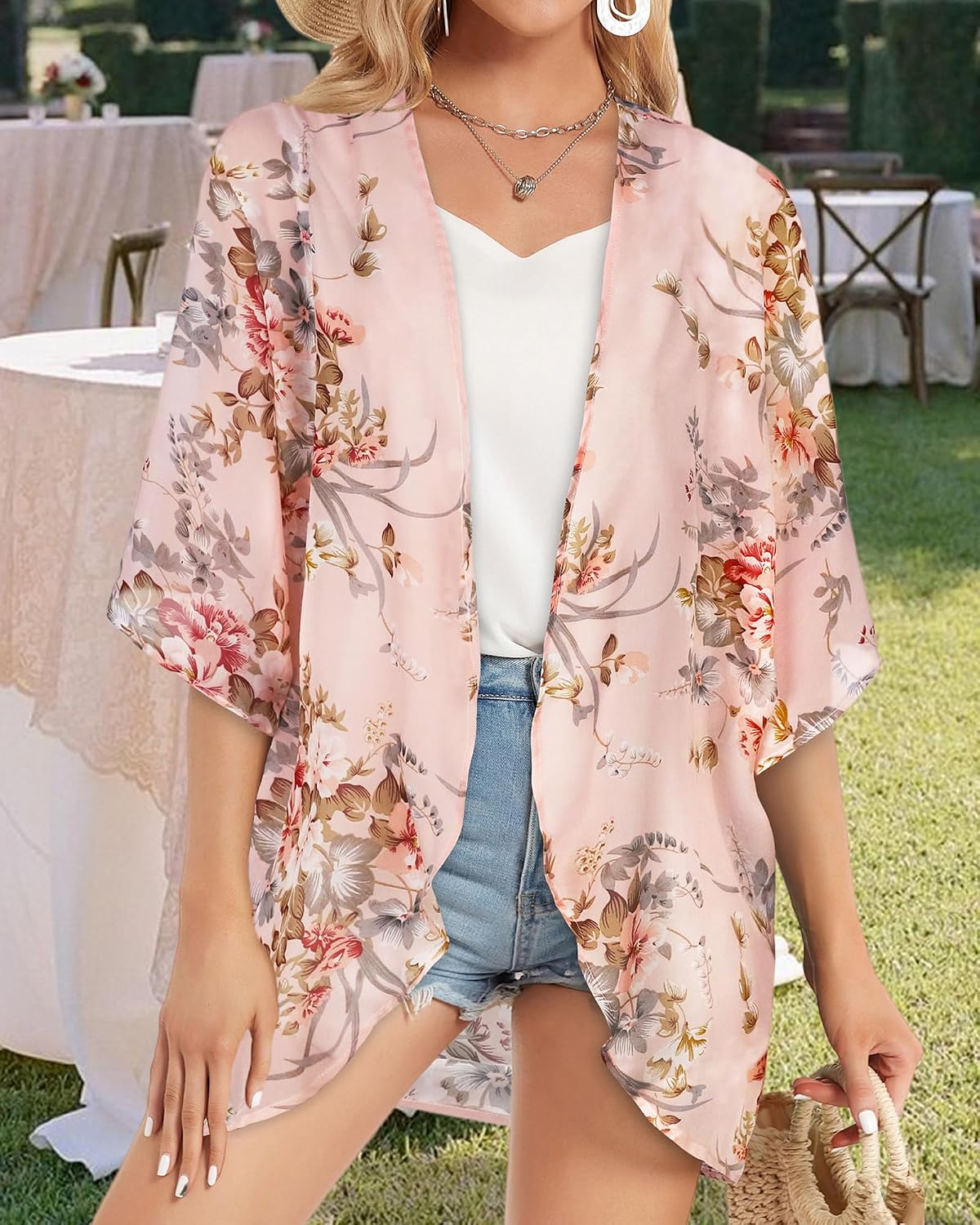 Thumbnail 4 de Gosunny Damen Sommer-Tops Strand-Kimono im Boho-Stil als Bikini-Cover-up (Oversize, Blumendruck)