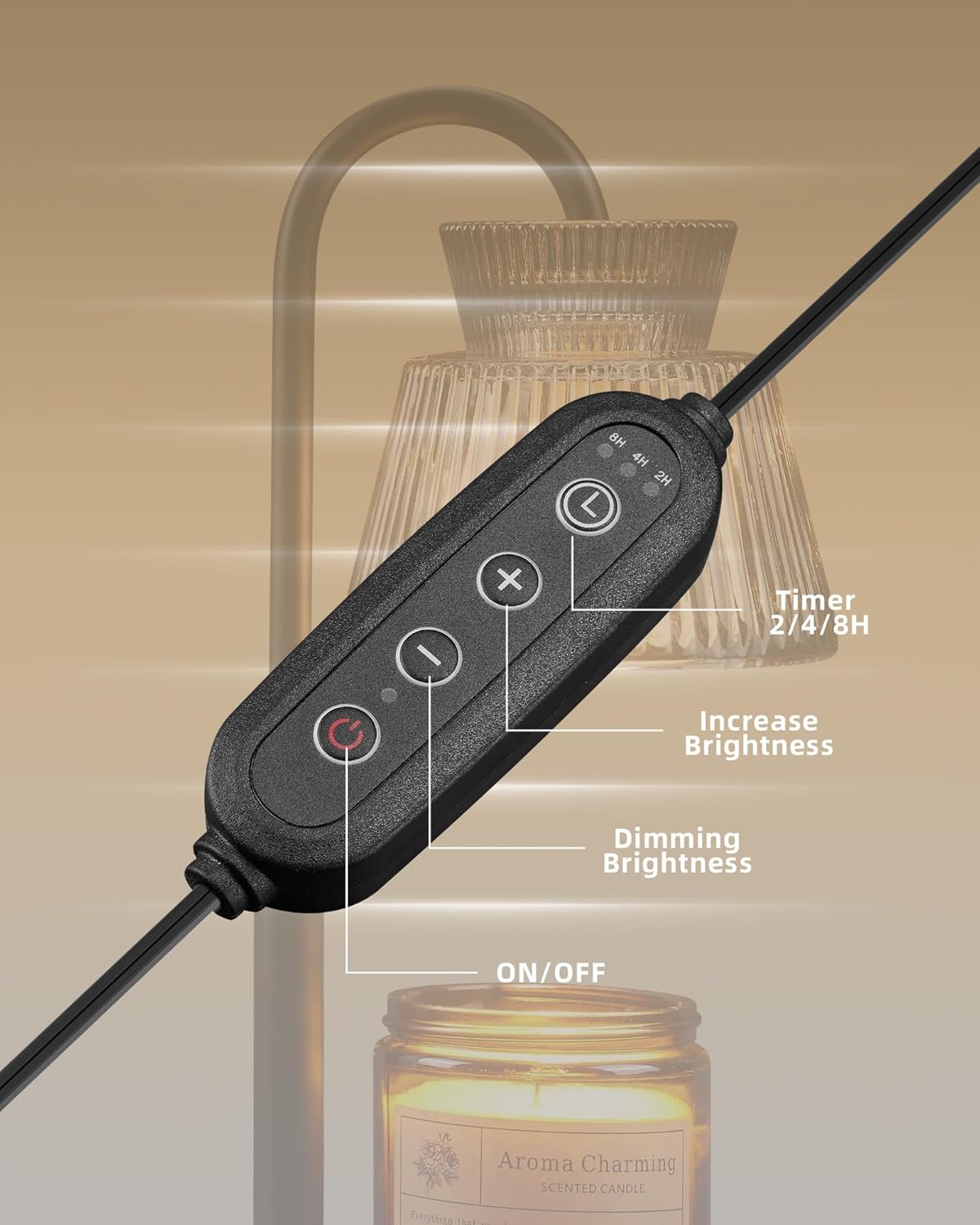 Thumbnail 3 de LISUNAR CWL-G002 Candle Warmer Lamp with Timer, Dimming and Adjustable Height