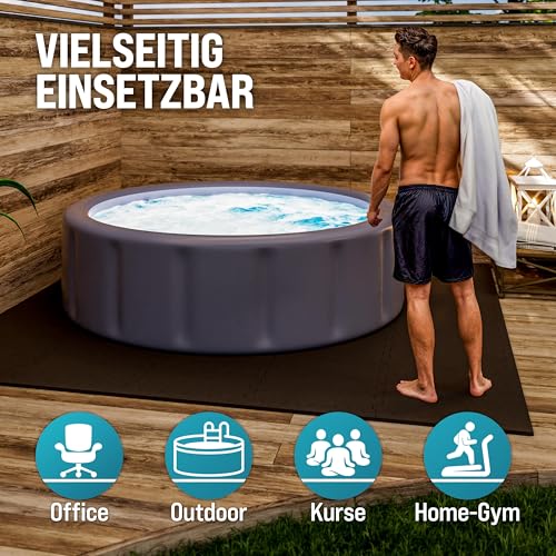 Detalle de MONZANA Bodenschutzmatten Fitness 54 Stück – Robuster Unterlage-Set für Boden- und Fitnessbereich