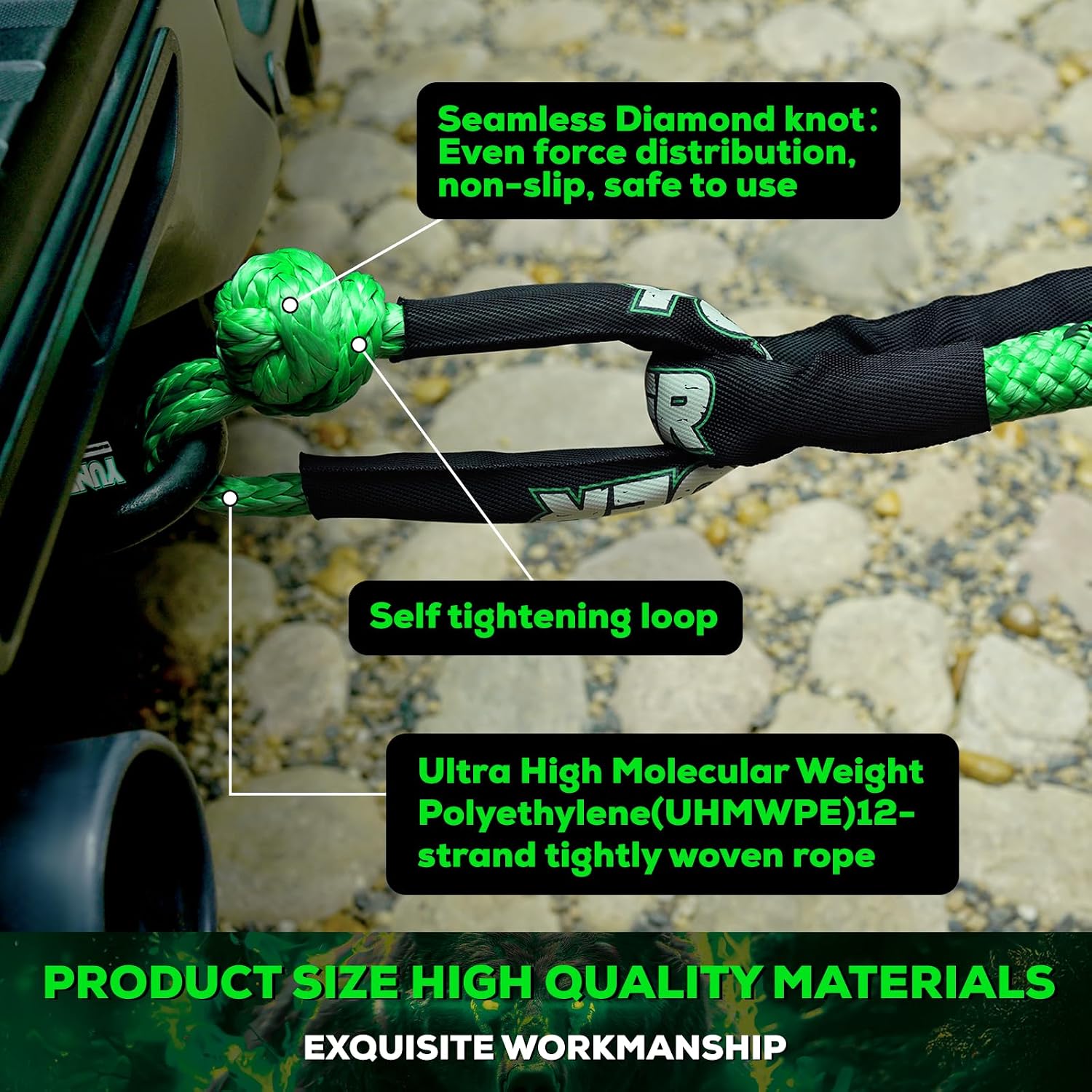 Thumbnail 4 de YUNFUER Heavy-Duty Kinetic Recovery Rope 86,000 lb