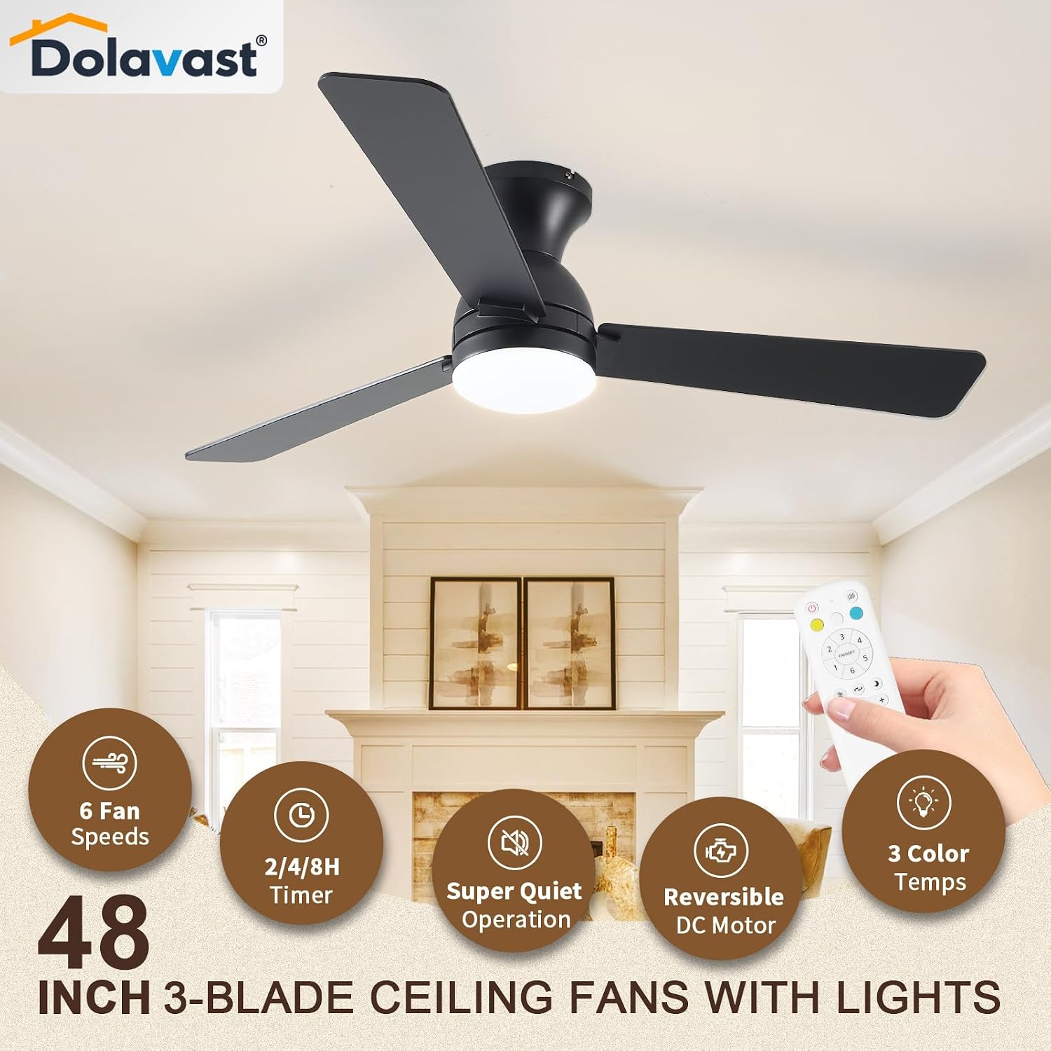 Detalle 2 de Dolavast Ceiling Fan, 48-Inch