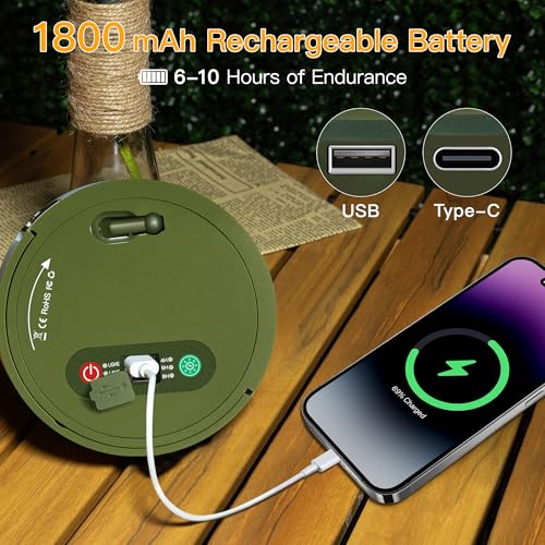 Detalle de Ollny Camping String Lights 10M 100 LEDs, 2 in 1 Rechargeable Fairy Light