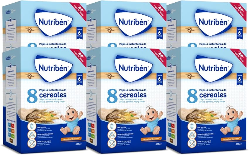 Nutribén Papilla 8 Cereales 🥣 Pack 6x600g Sin Azúcares