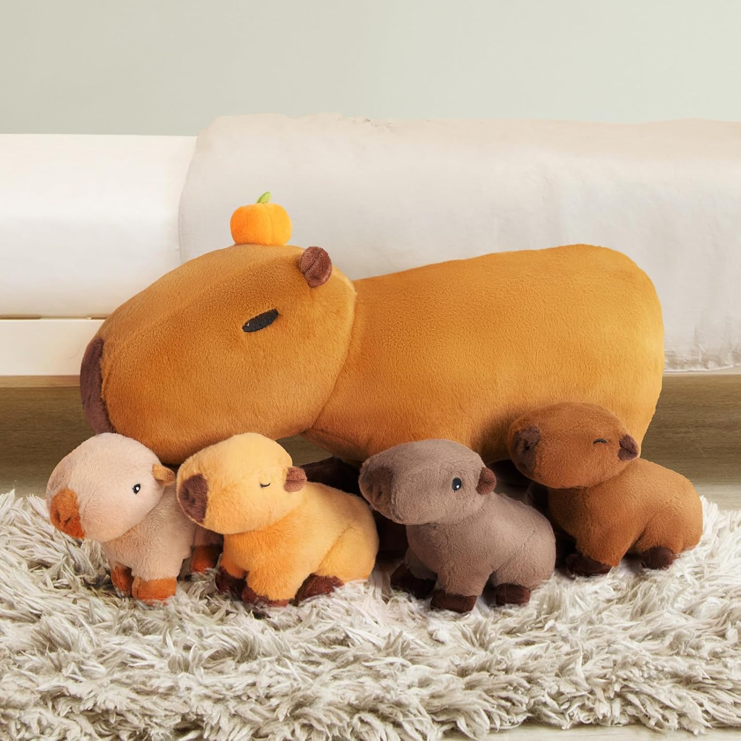 Thumbnail 6 de OUOZZZ 15" Capybara Family Plush Set – Mummy with 4 Babies