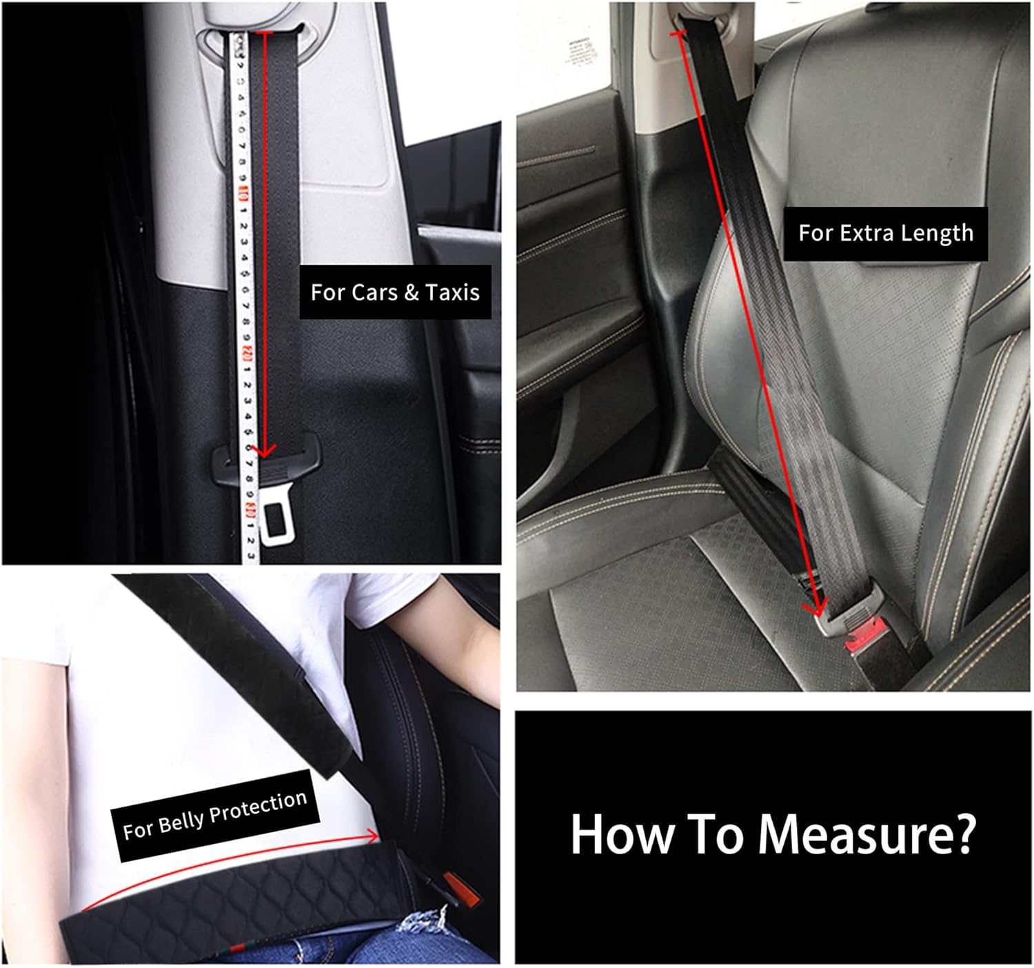 Thumbnail 6 de HighnessHwoo Extra Long Seatbelt Covers – 65 cm Beige, Ultra-Soft Comfort for Adults and Kids