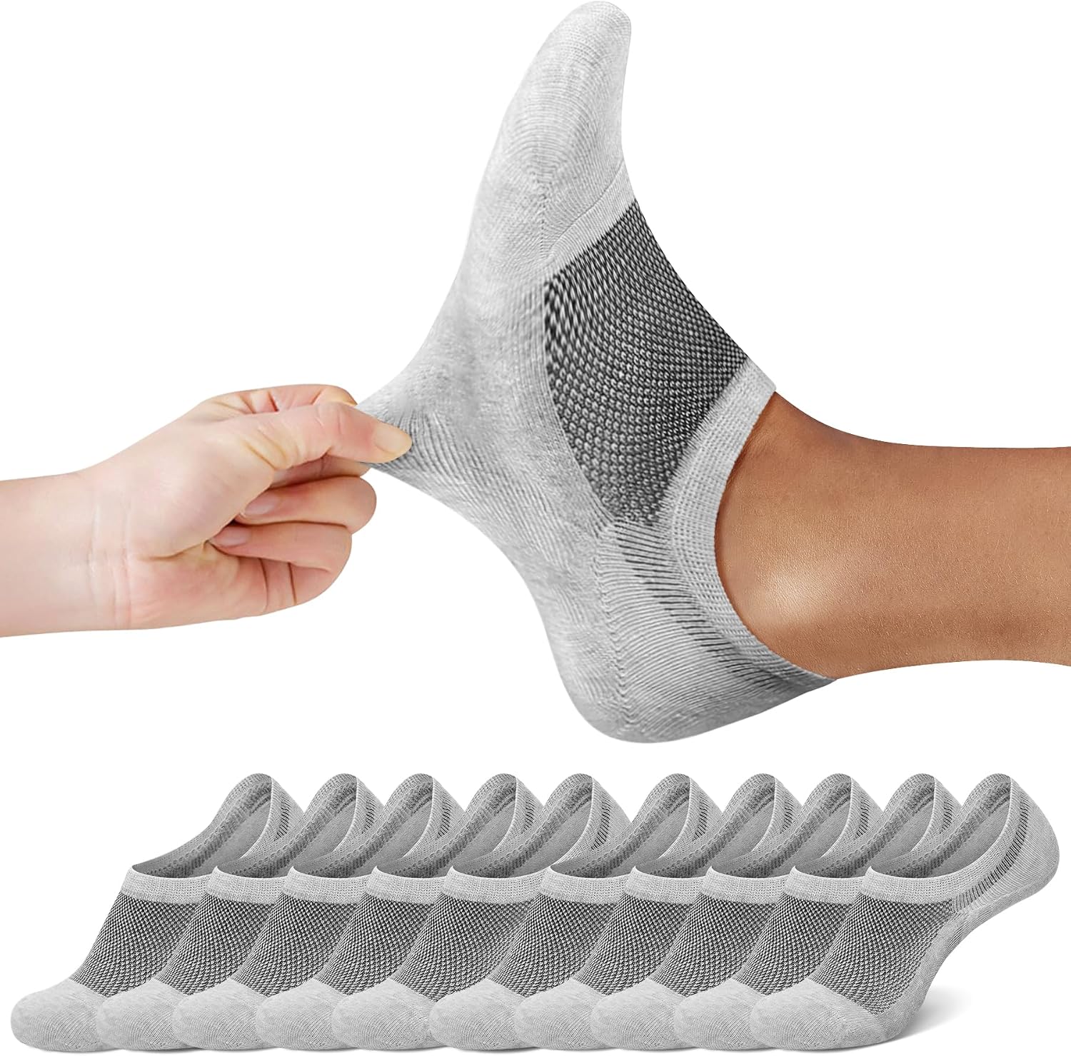 Detalle de FALARY Sneaker Socken Damen & Herren – 10 Paar unsichtbare Füßlinge Gr. 35–50