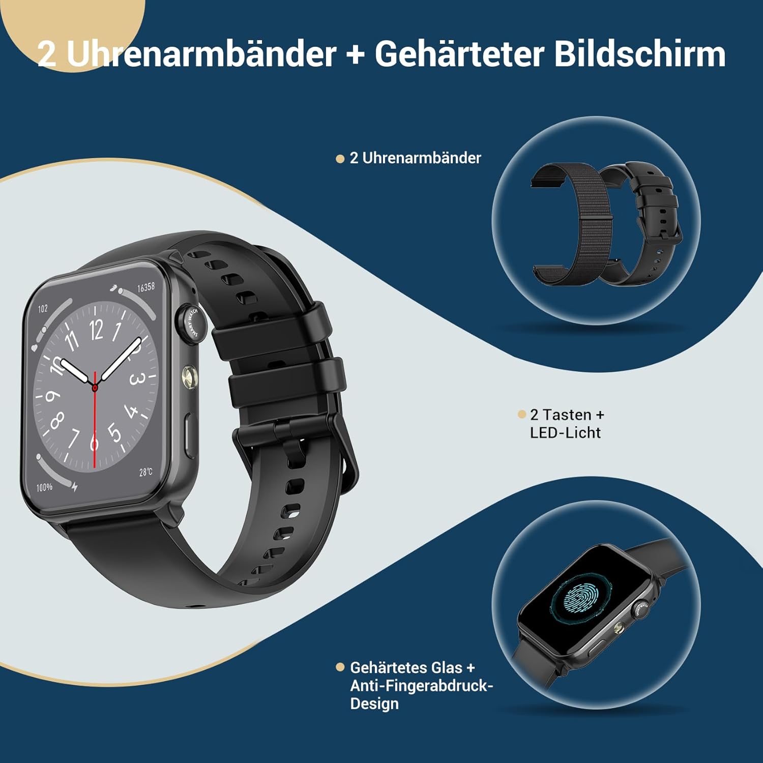Thumbnail 5 de Baolubao Smartwatch 1,91 Zoll Fitnessuhr