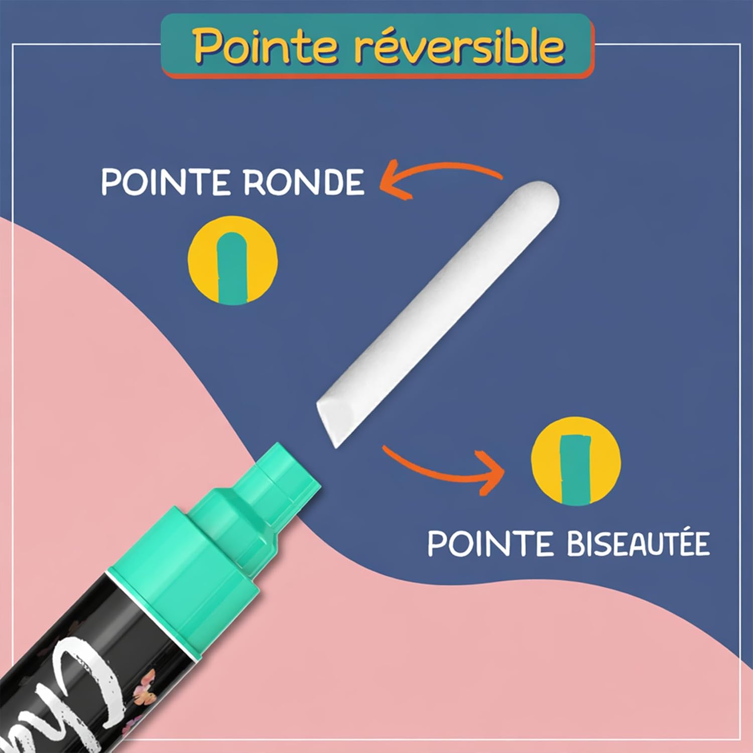 Detalle de Liquid Chalk Pens (30 Pack, 6mm) Pastel + Neon Chalkola-style erasable markers for non-porous surfaces