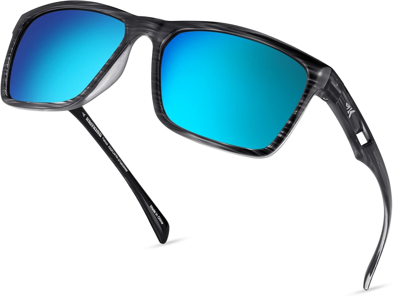 Detalle de KastKing FlatRock Polarized Sport Sunglasses, Smoke-Blue Mirror Lenses
