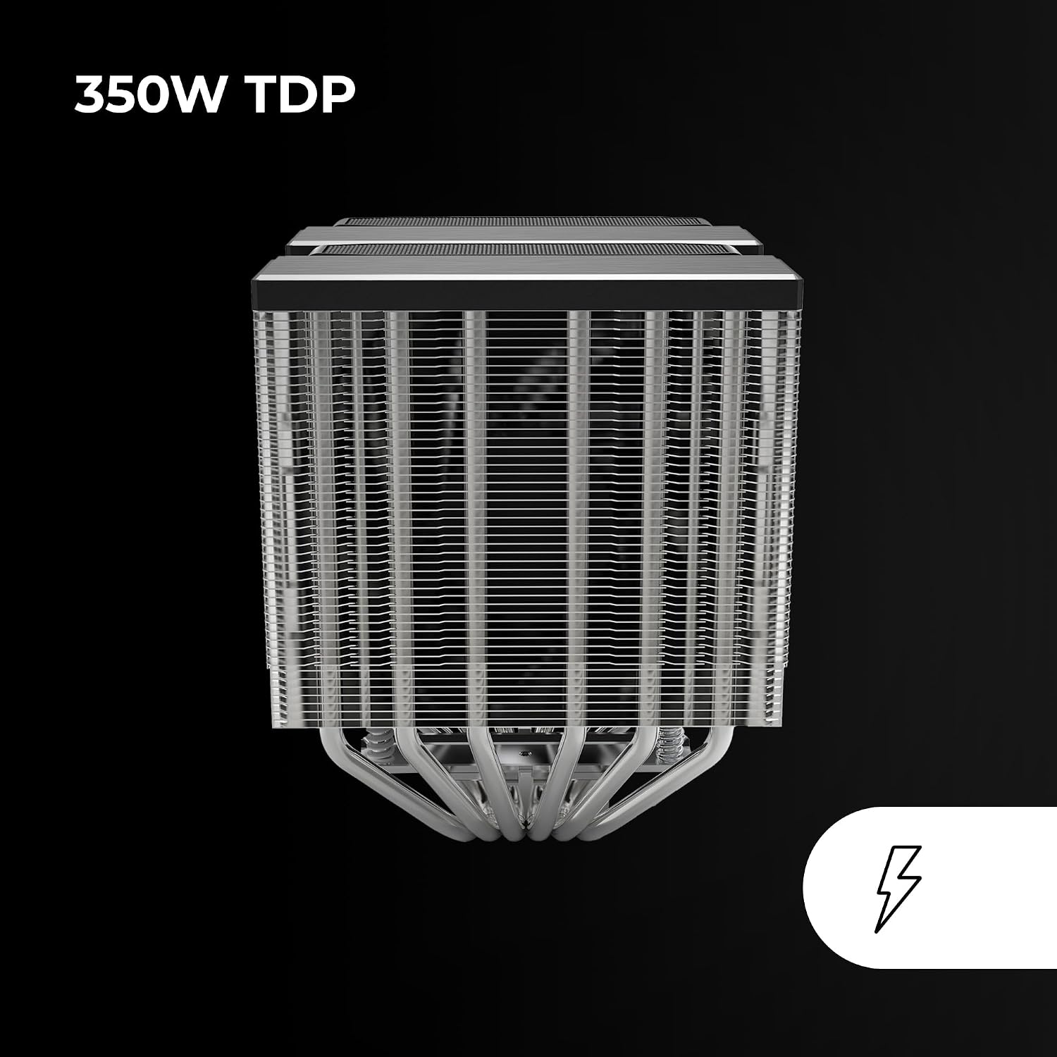 Detalle de Mars Gaming MCPU-XU6, dwuwieżowe chłodzenie CPU, 6 rurek cieplnych i 2 wentylatory 120 mm