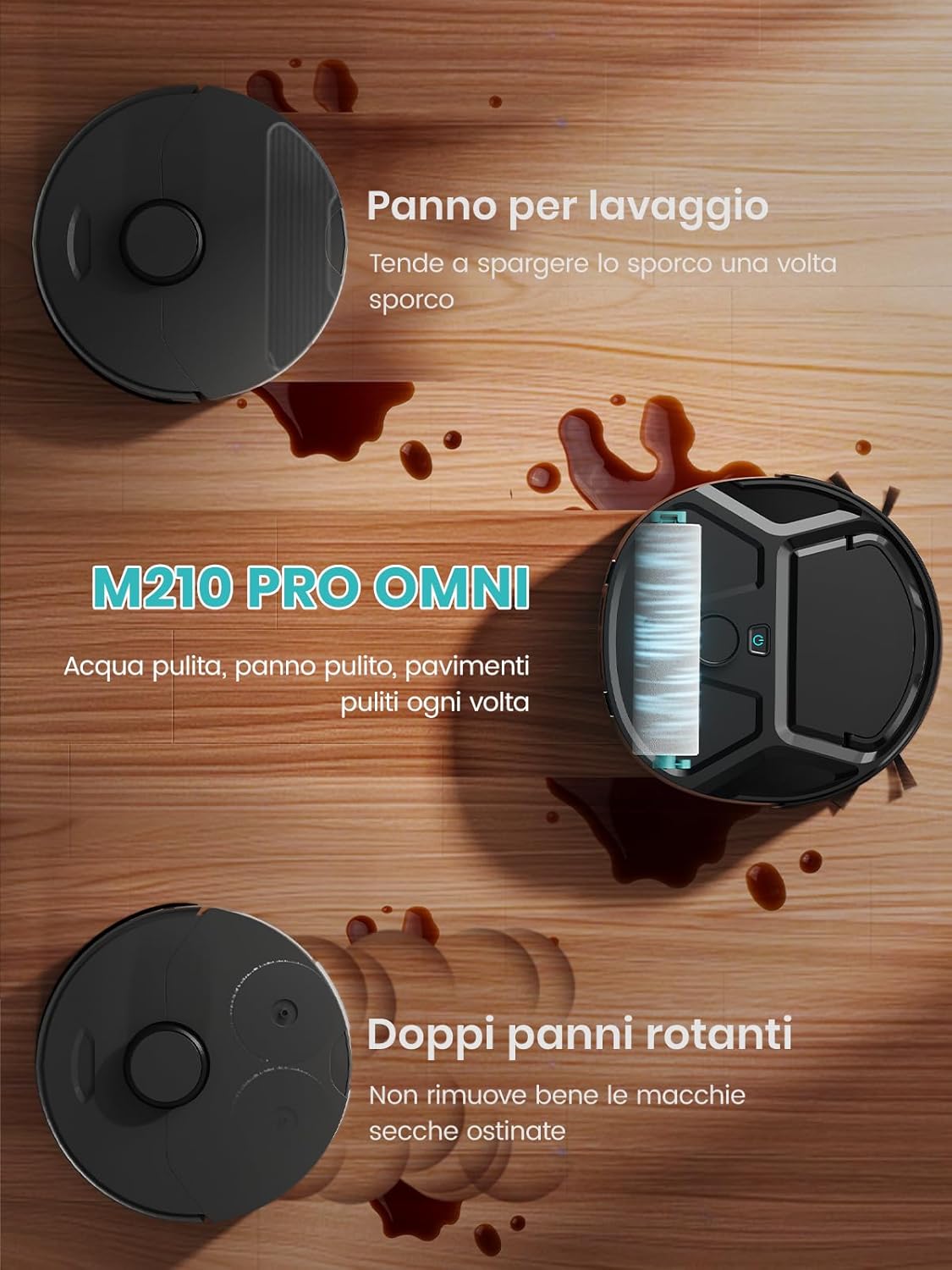Thumbnail 6 de Lefant M210PRO OMNI: Robot Aspirapolvere Lavapavimenti con Mappatura 3 mappe, rullo autopulente e lavaggio continuo
