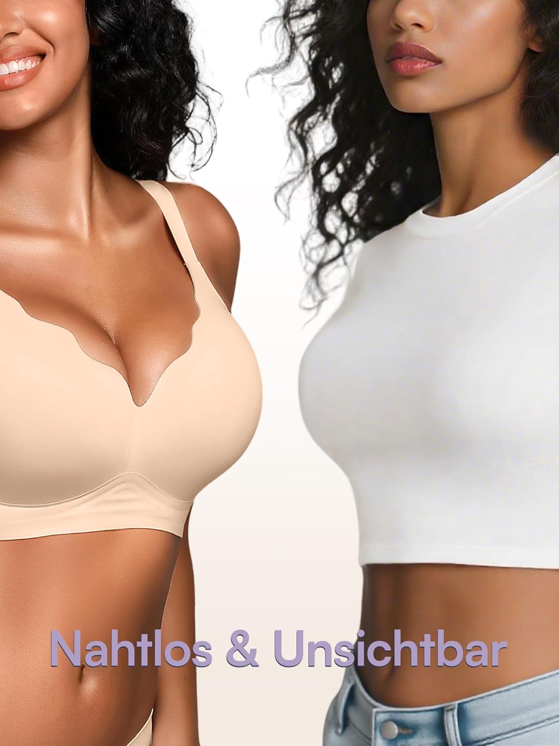 Detalle de BH für Damen ohne Bügel mit Unterstützung – nahtlose gepolsterte Bralette (T-Shirt BHS)