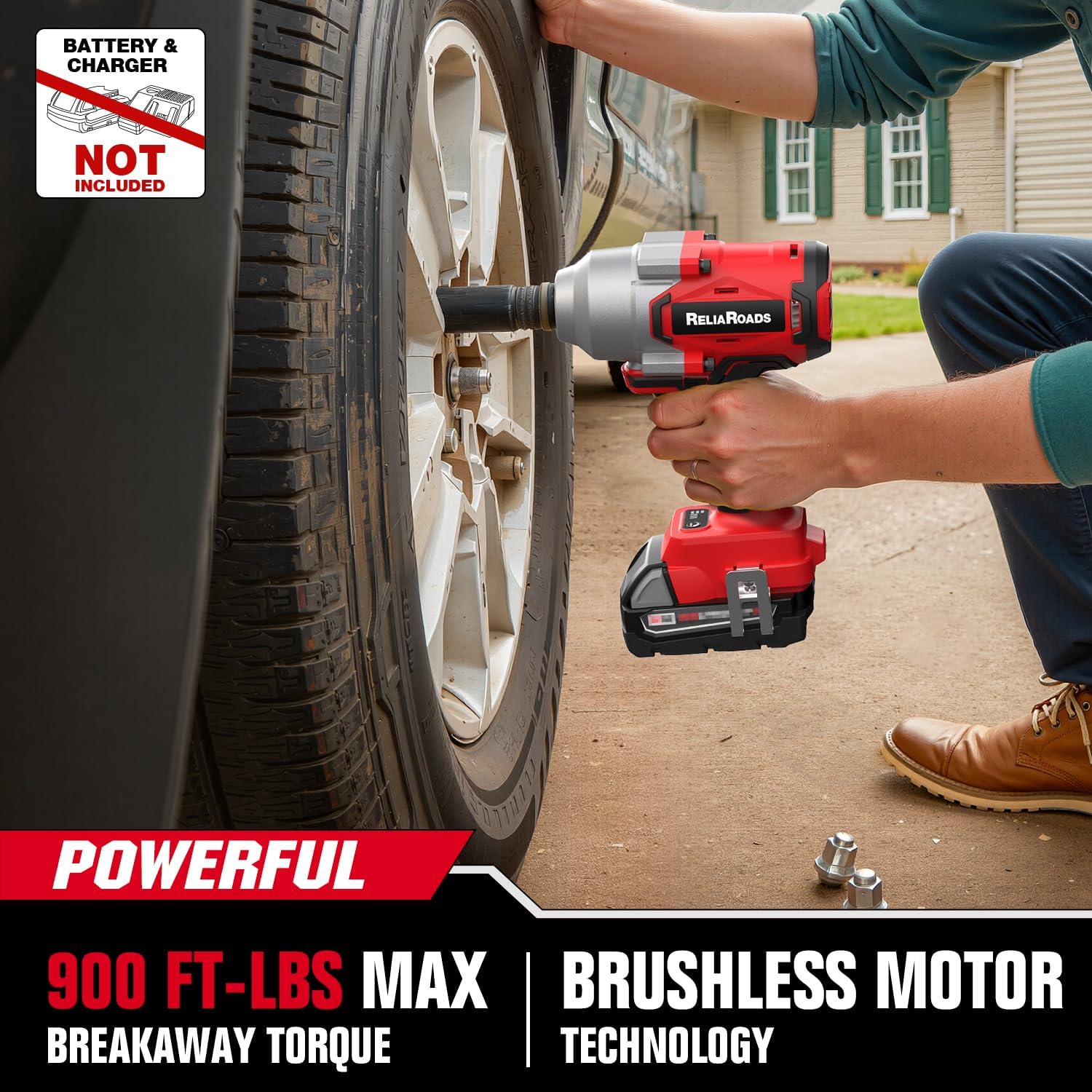 Thumbnail 2 de ReliaRoads 900 Ft-lbs Cordless Impact Wrench