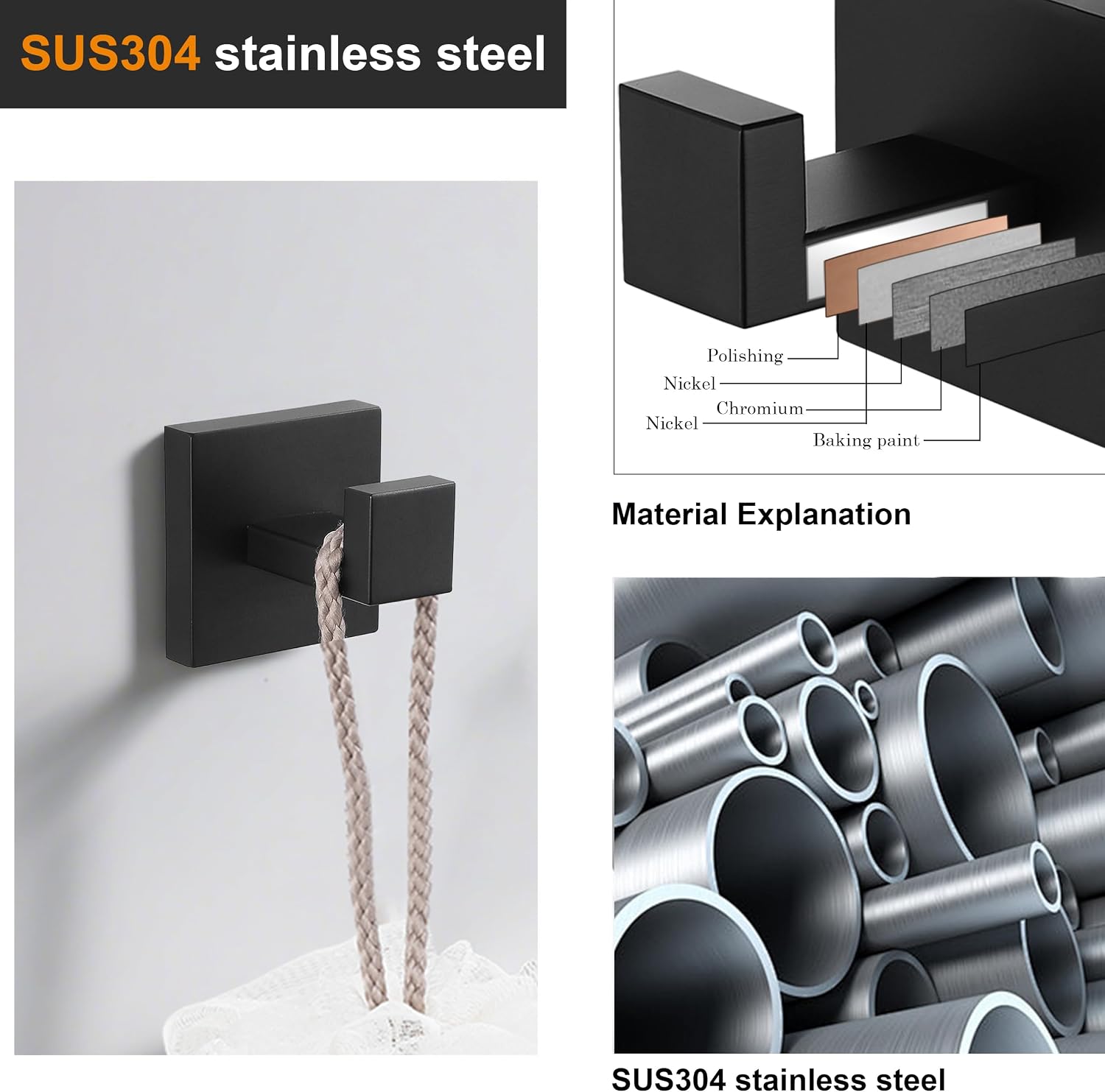 Detalle de Nolimas Stainless Steel Towel Hook