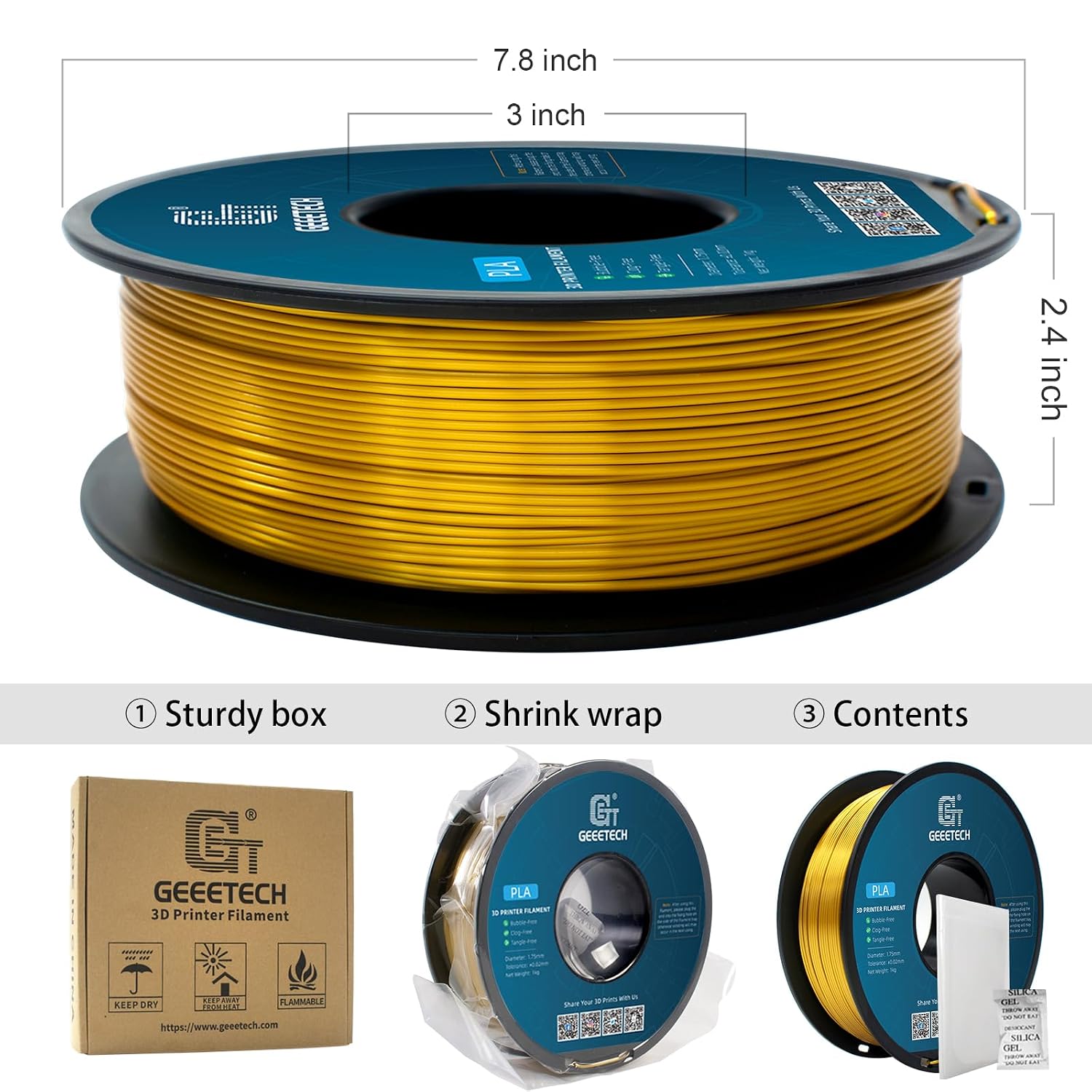 Thumbnail 5 de GEEETECH PLA Filament Silk Gold 1,75 mm