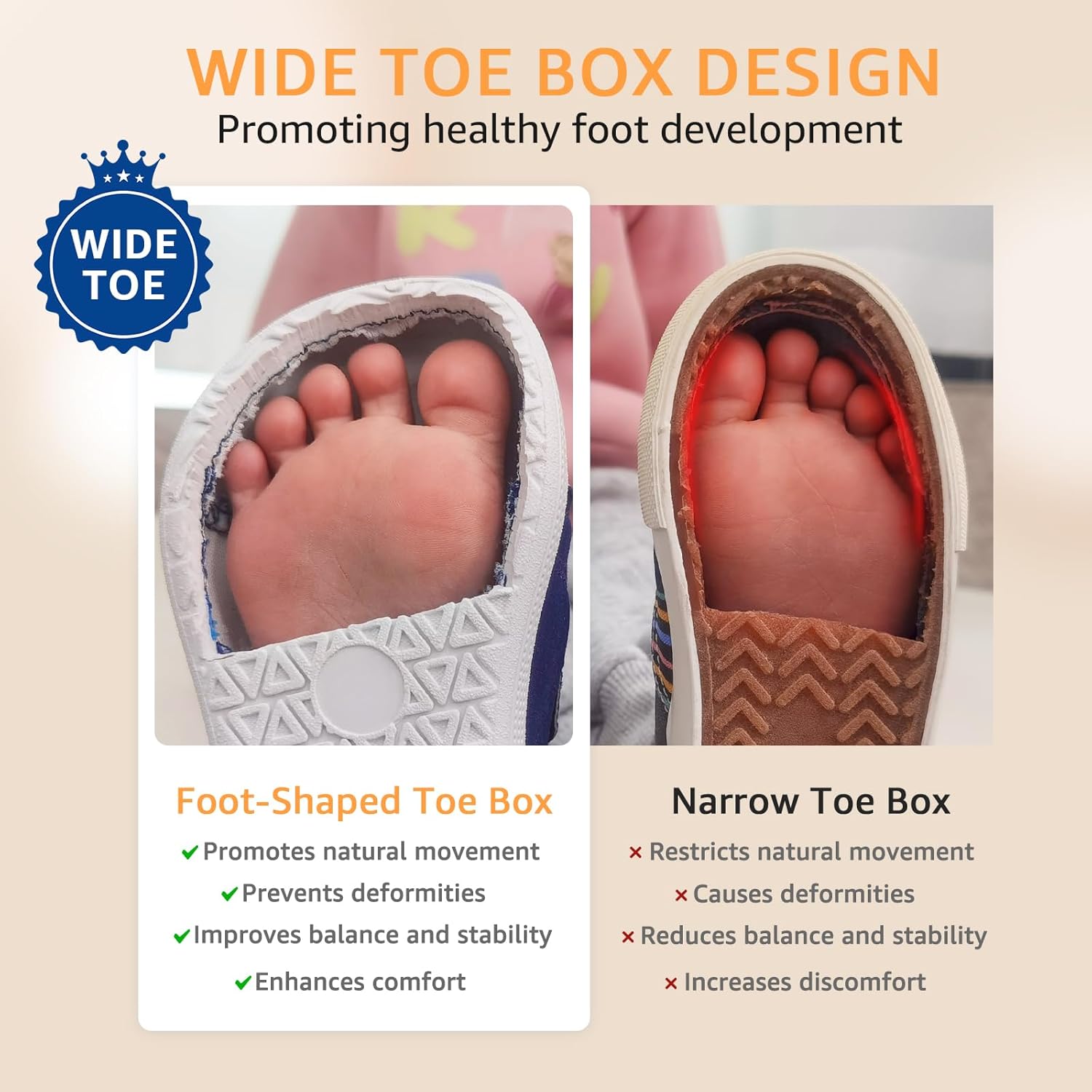 Thumbnail 3 de STQ KIDS Toddler Wide Toe Box Shoes — Barefoot-Style Sneakers for Early Walkers