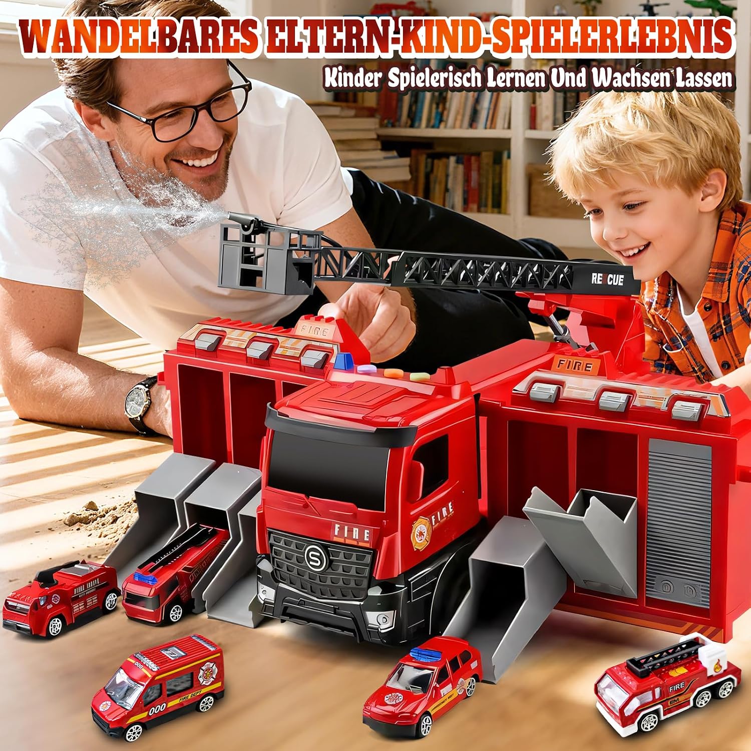 Thumbnail 5 de Glanzik Großer Feuerwehr Truck Spielzeug