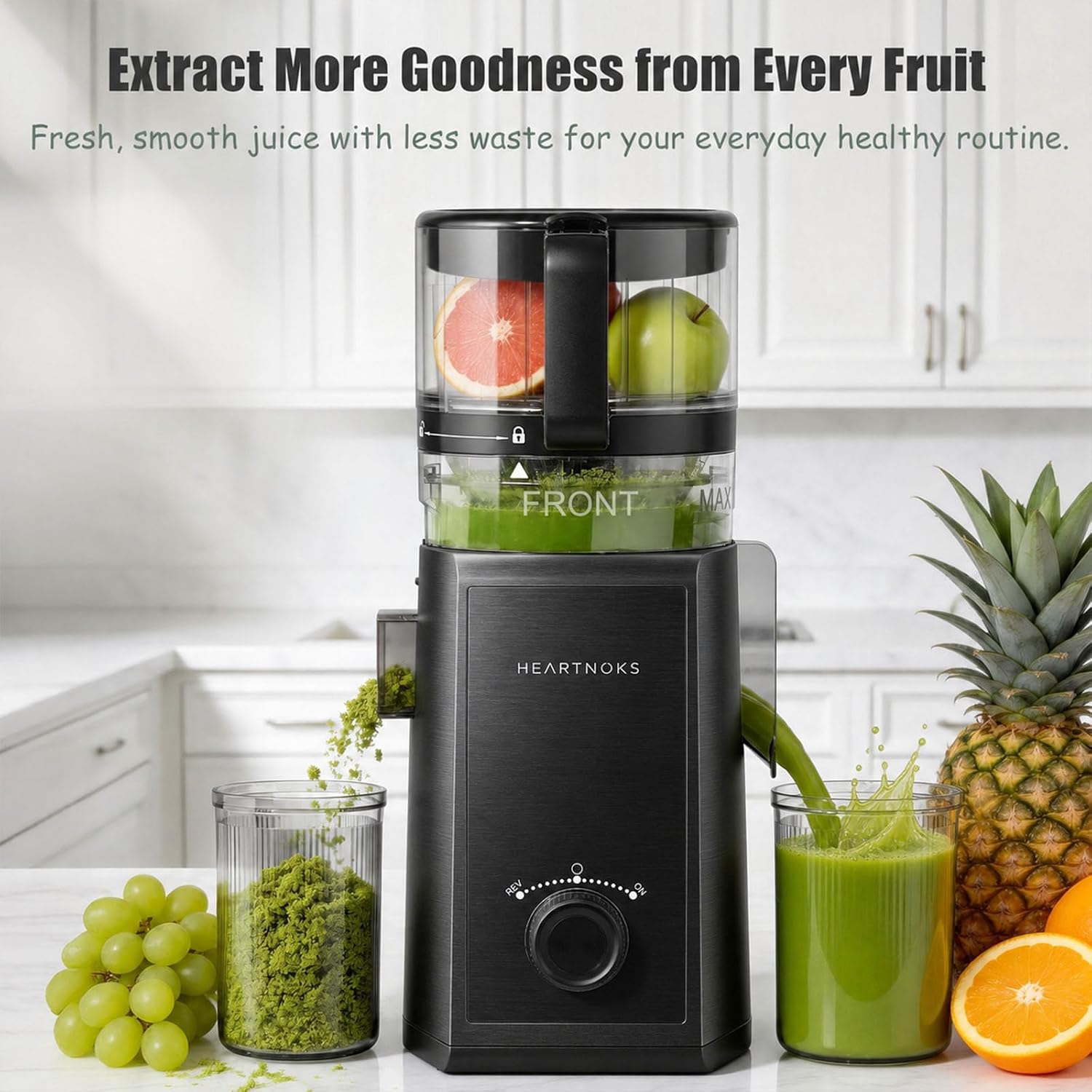 Thumbnail 4 de Heartnoks Juicer Machines: 3-in-1 Cold Press Juicer with a 6.5" Wide Feed Chute