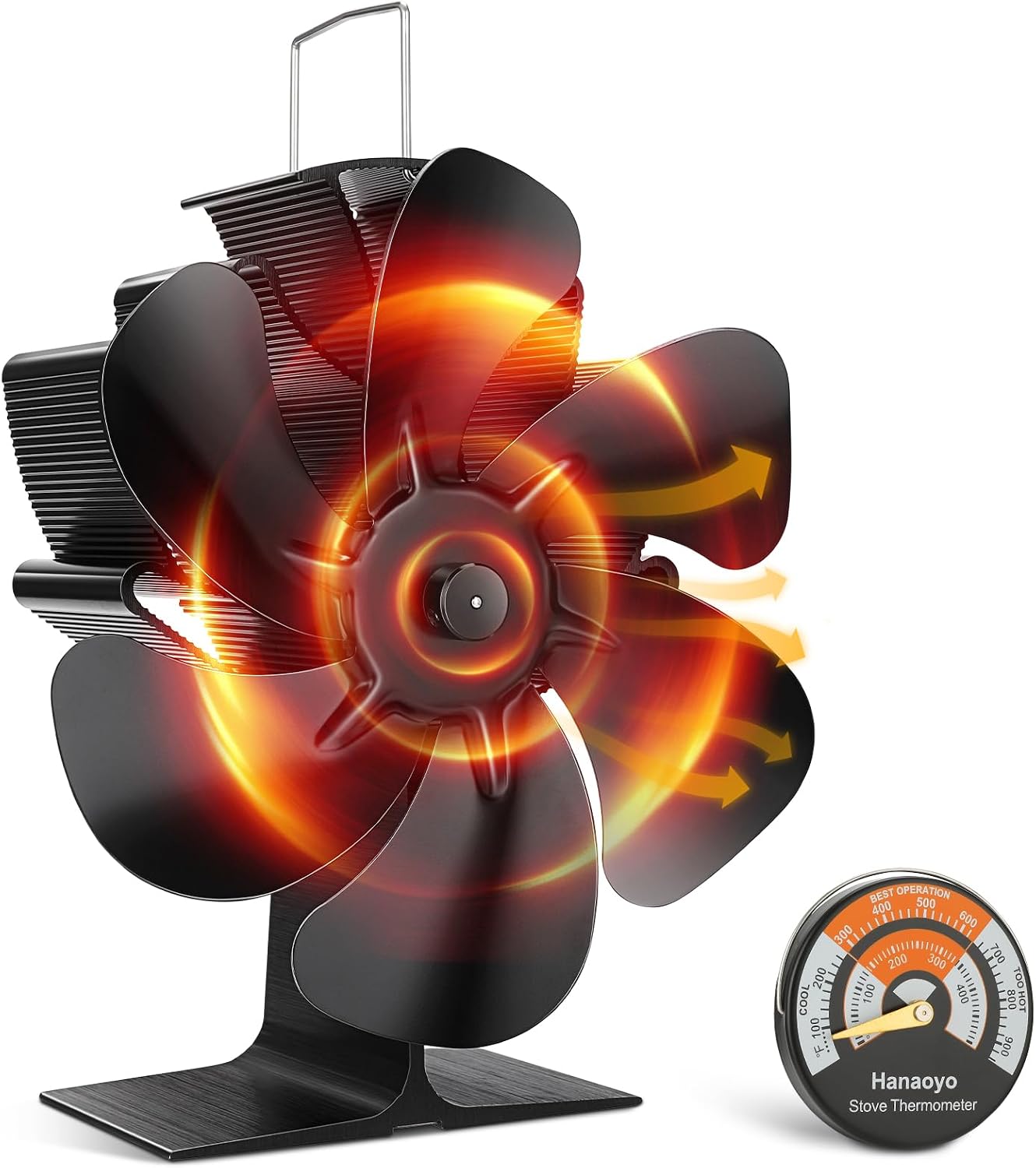 Detalle de Hanaoyo Stove Fan 6-blade heat-powered stove fan