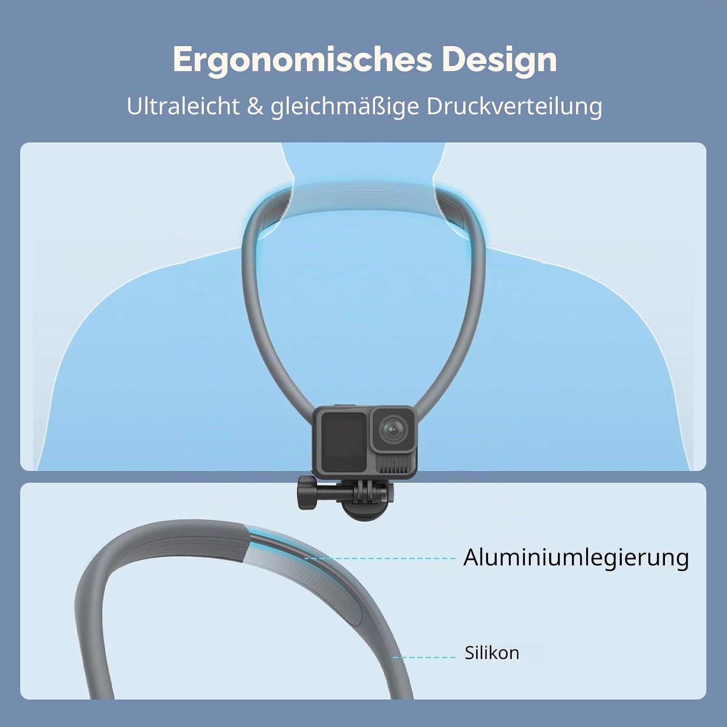 Thumbnail 4 de SMALLRIG magnetische Halshalterung für Actionkameras mit einem Klick – Nackenhalterung für GoPro, DJI Osmo 360 und Insta360