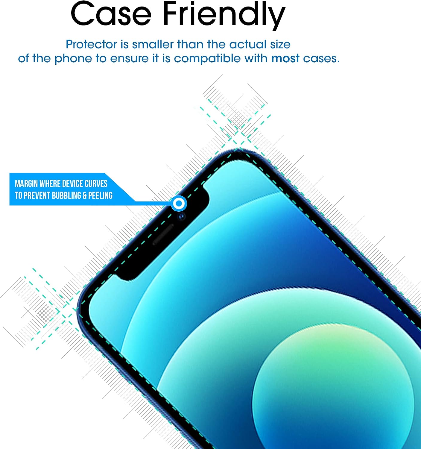 Detalle de amFilm OneTouch Tempered Glass Screen Protector for iPhone 12/12 Pro, 2-Pack