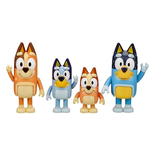 Detalle de Bluey Pack de 4 Figuras de la Familia (6,3–7,6 cm) – Bluey