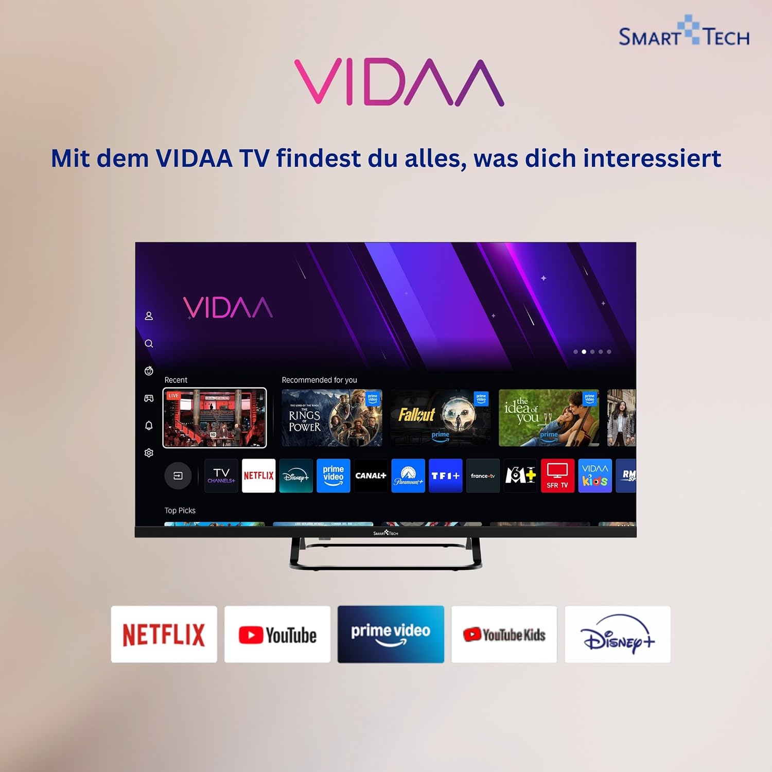Thumbnail 6 de Smart Tech 40FV02V: 40 Zoll Full HD Smart TV mit VIDAA, Triple-Tuner & Dolby Audio