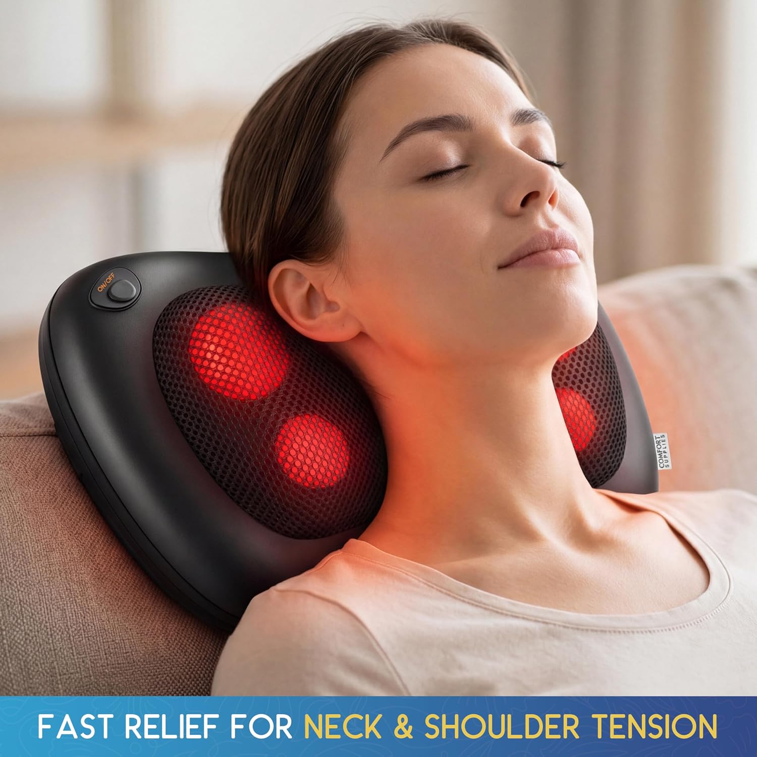 Thumbnail 1 de Comfort Supplies Back Massager: Shiatsu Pillow with Heat for Neck, Back and Shoulders