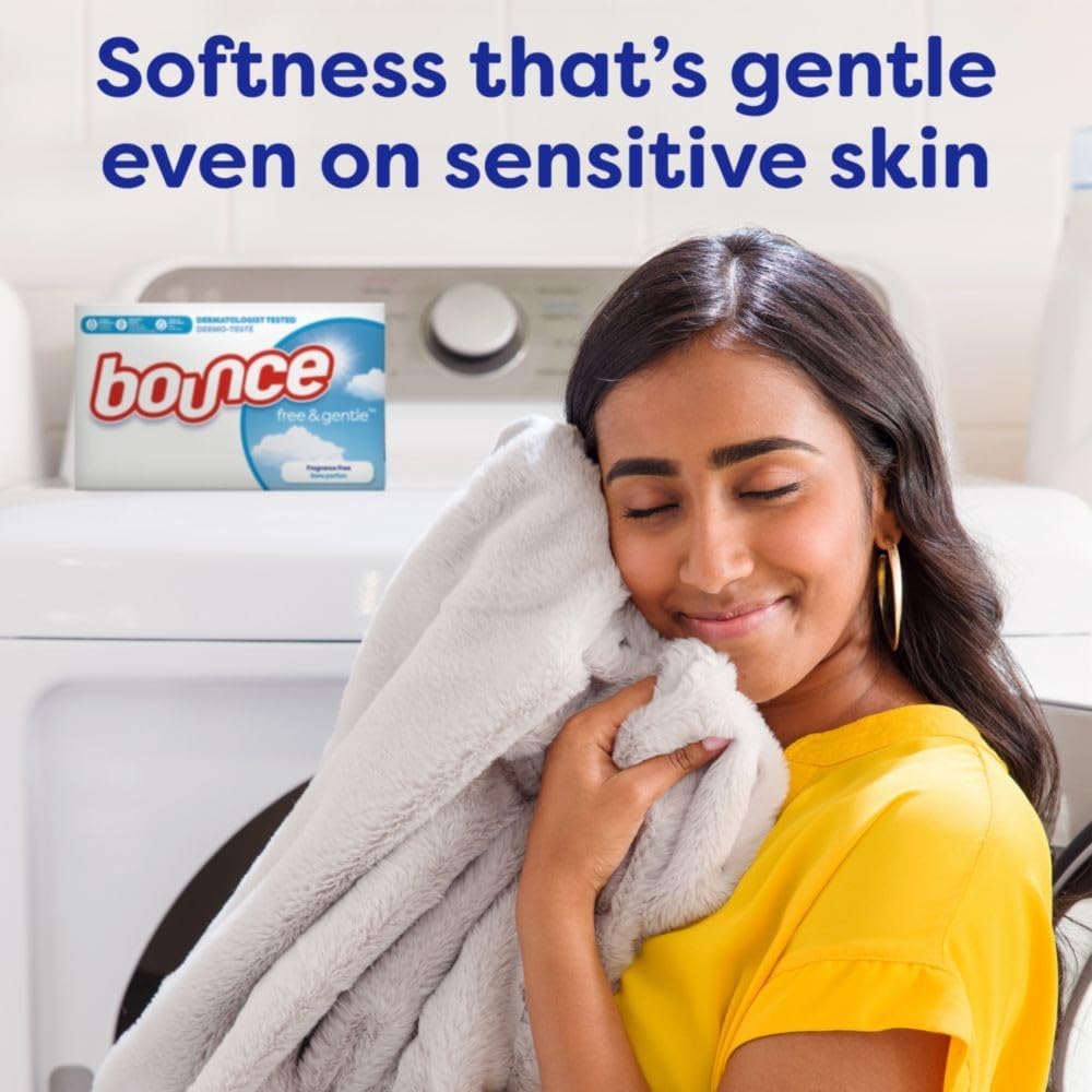 Thumbnail 6 de Bounce 10037000825842 Free & Gentle Dryer Sheets, Unscented, 200 Count
