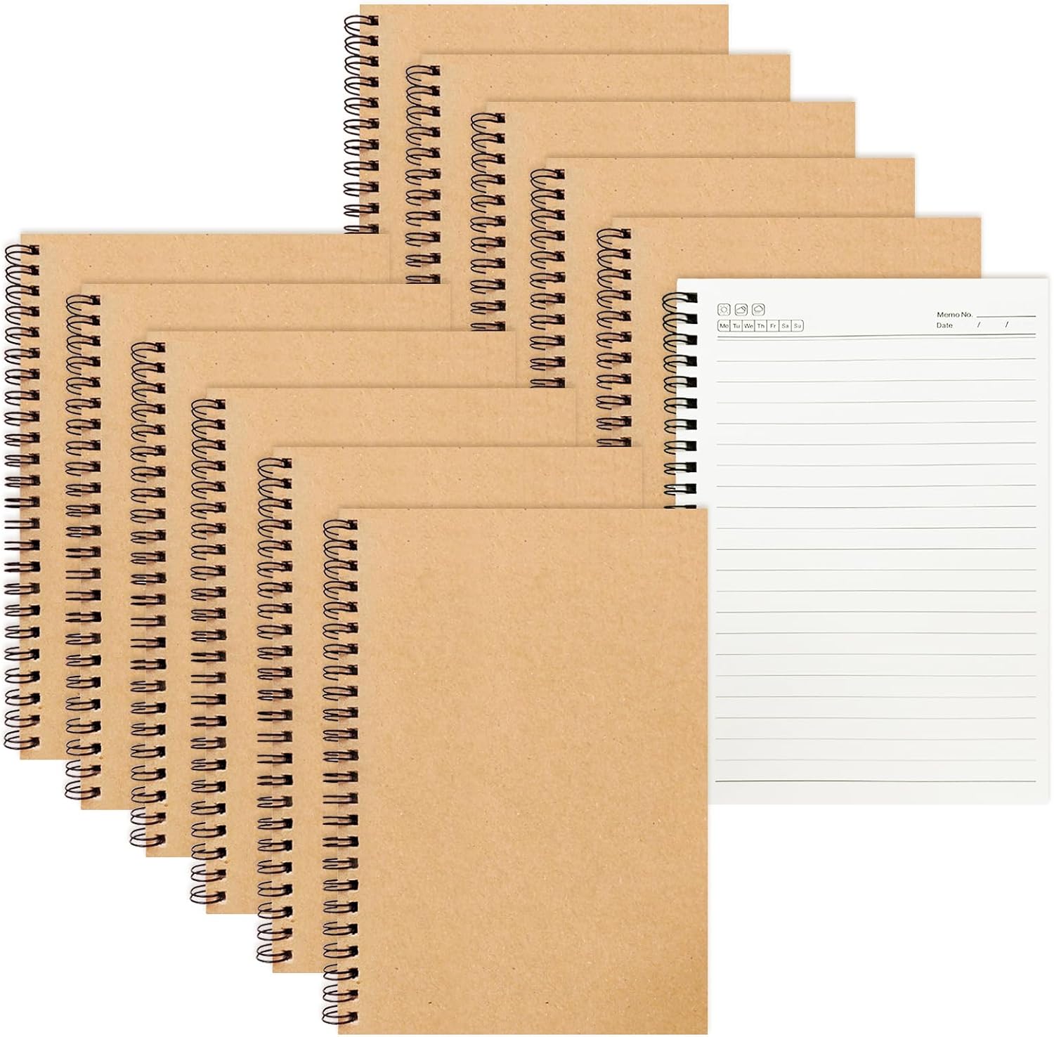 Detalle de ReePlan A5 Spiral Notebooks, 12-Pack, Ruled, 120 Pages
