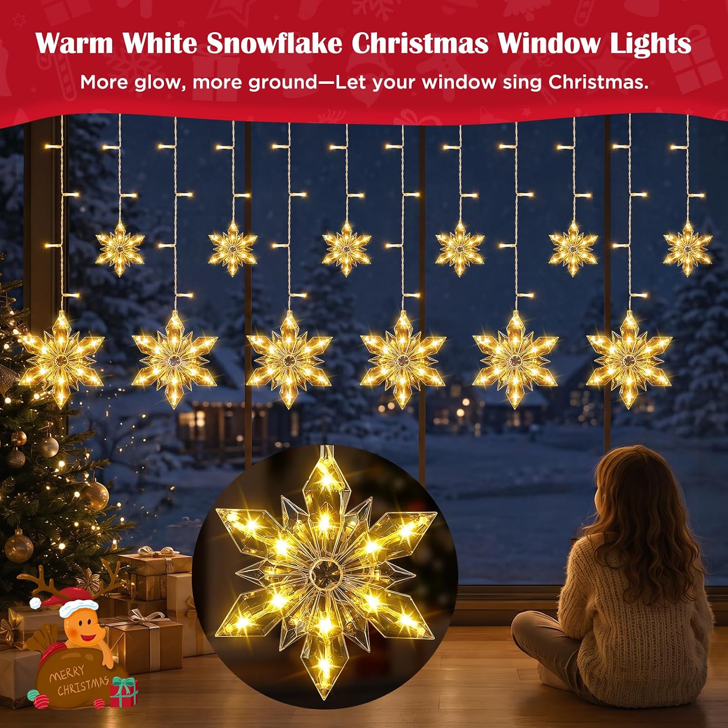Detalle 2 de ELKTRY Christmas window lights with 9 stars