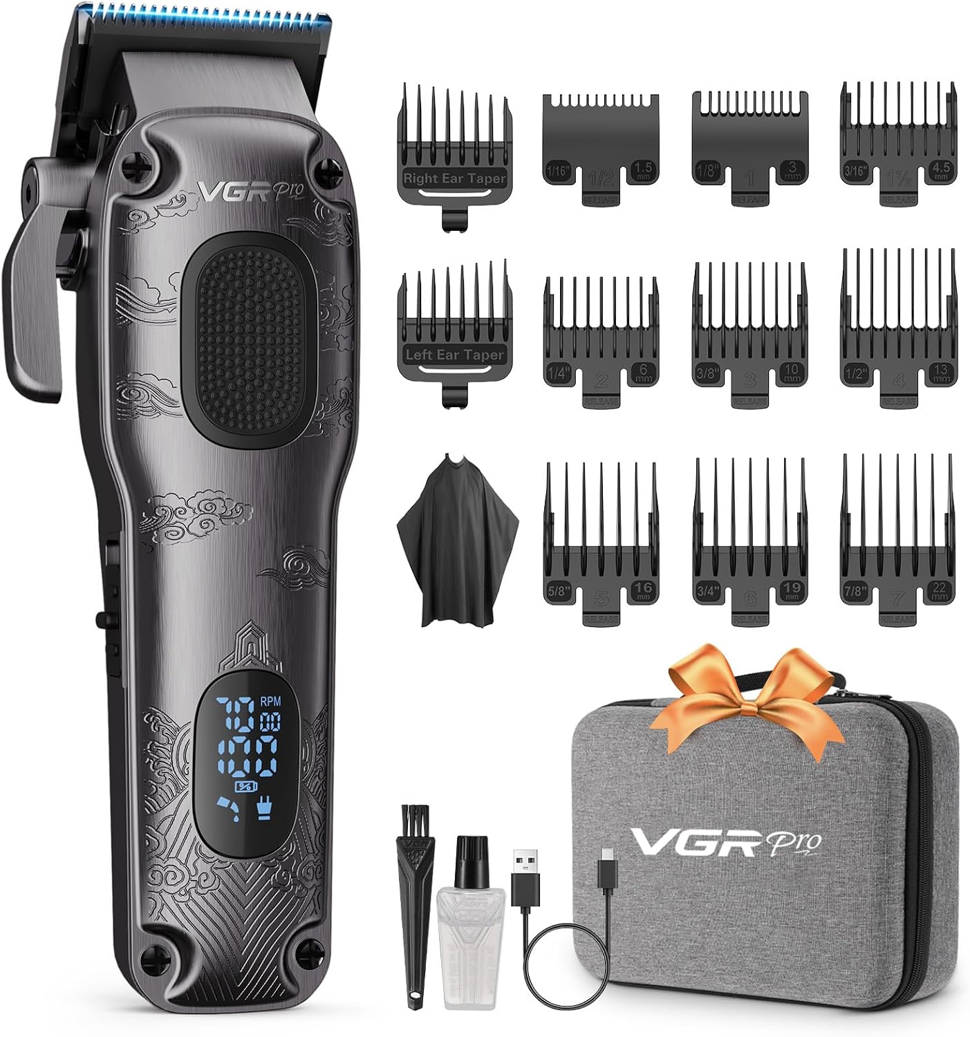 Detalle de VGRPRO Hair Clippers for Men: Pro-Level Cordless & Corded Barber Kit