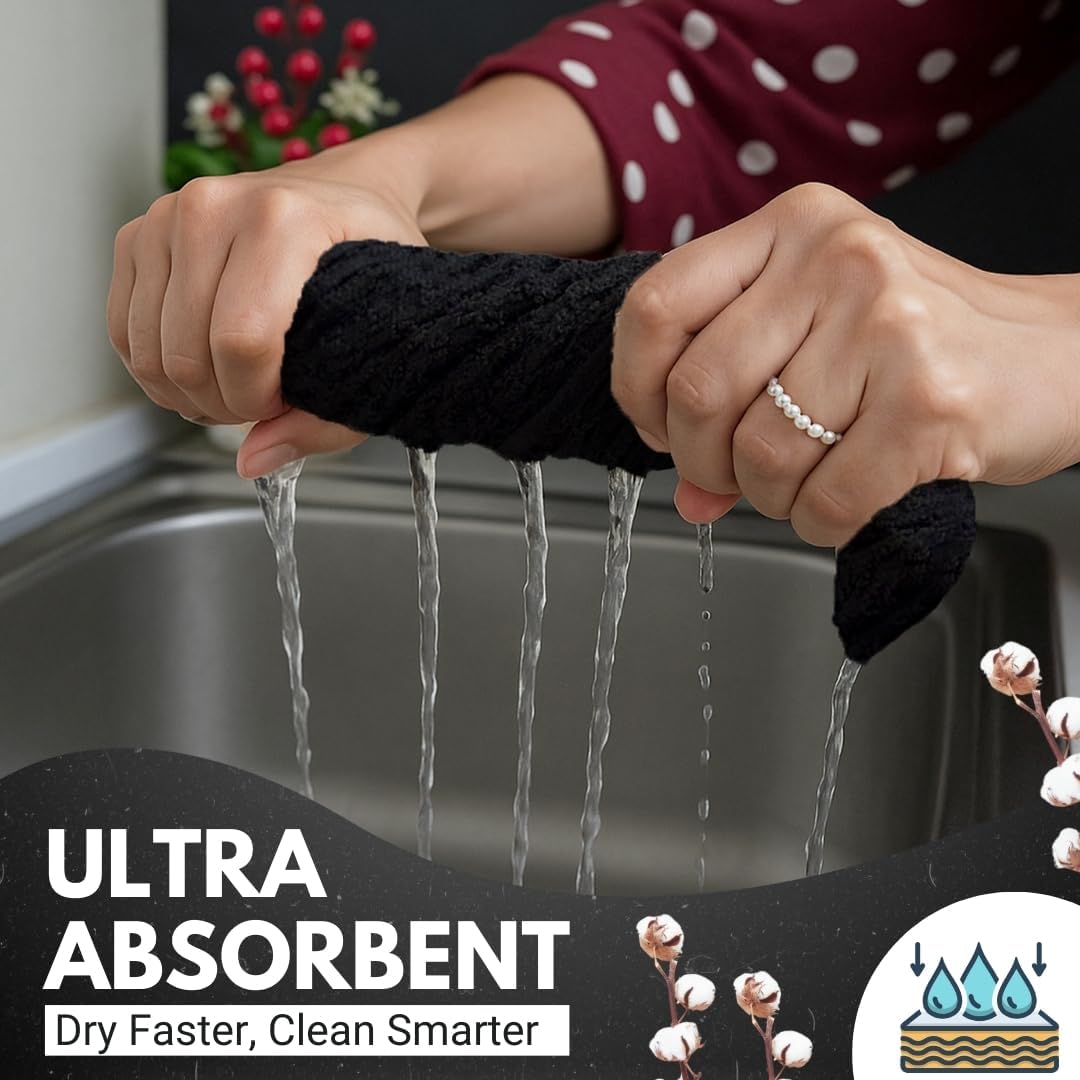 Detalle de Infinitee Xclusives Cotton Kitchen Towels, 6-Pack