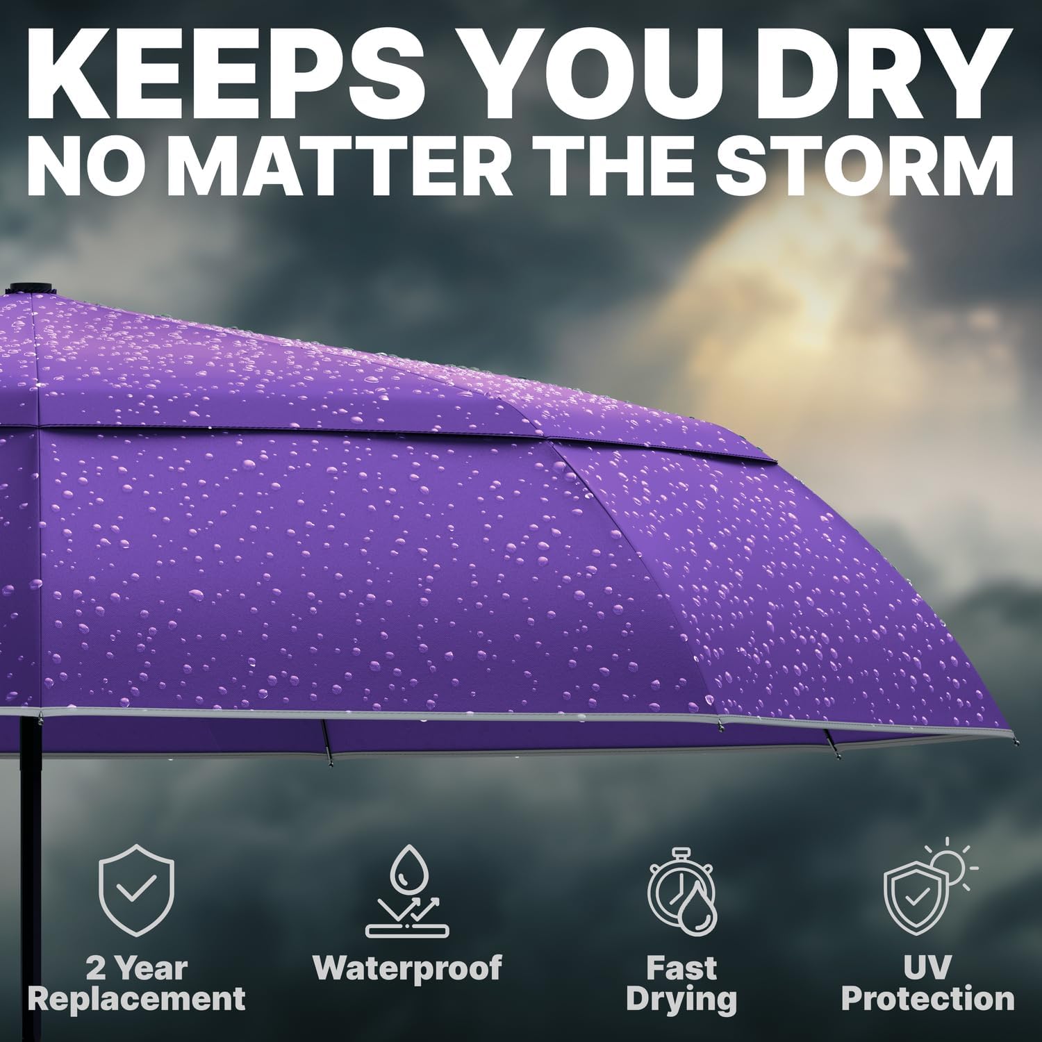 Thumbnail 6 de Royal Walk Windproof Folding Travel Umbrella with Real Wood Handle – Luxurious, Compact, and Dry‑One Shake