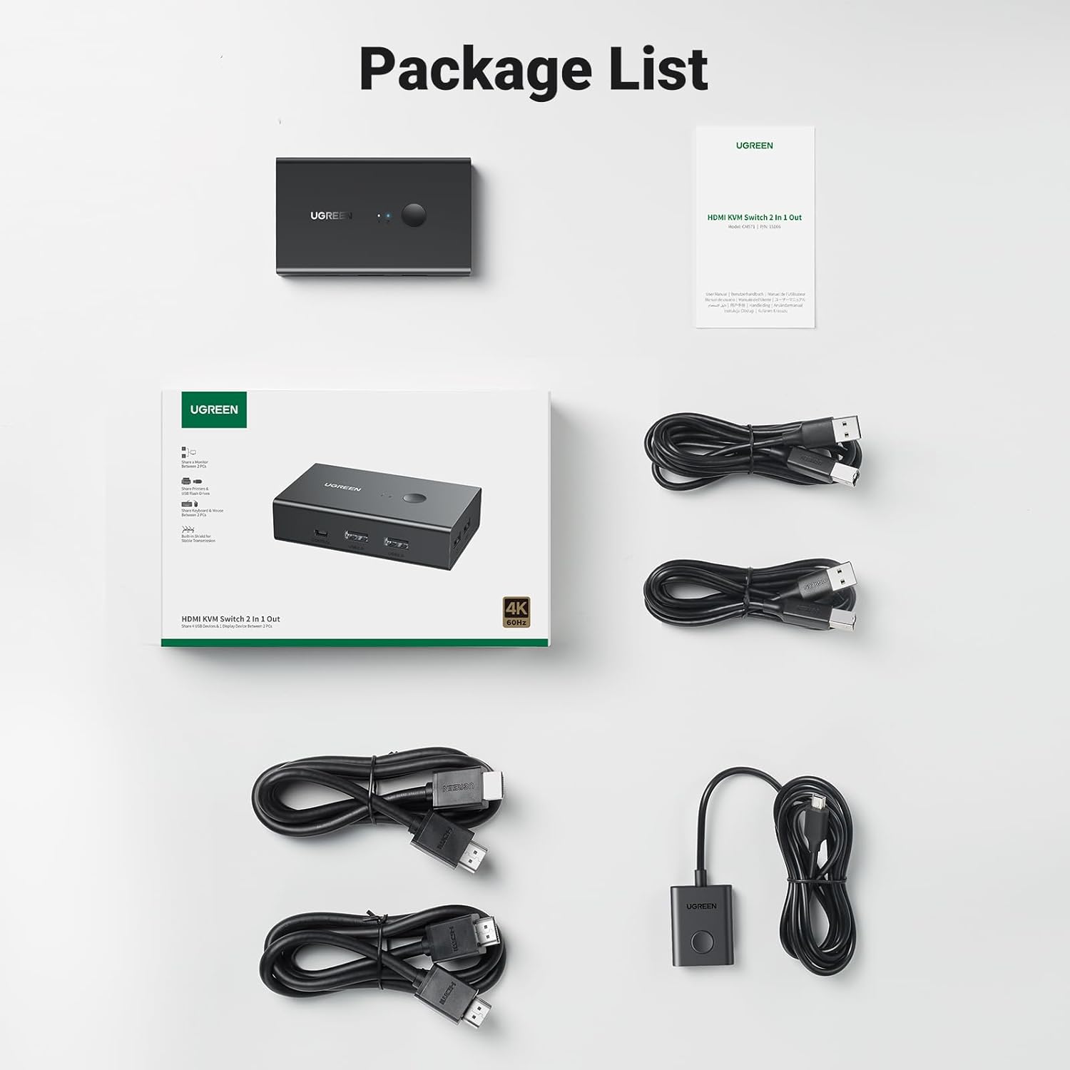 Thumbnail 6 de UGREEN KVM HDMI Switch 4K: Comparte 2 PCs en 1 Pantalla 🖥