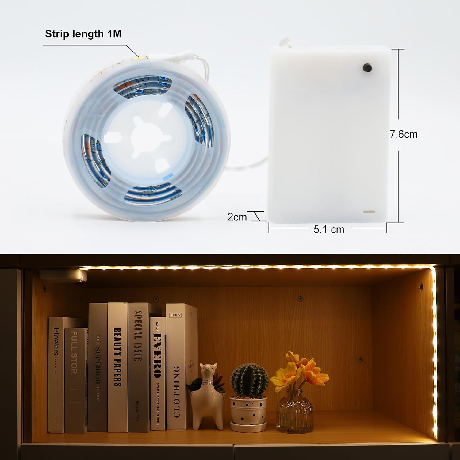 Detalle 1 de Auting YD-FPC-2835-120LED-12V-10MM-8w batterij-ledstrip, 1 m, warmwit
