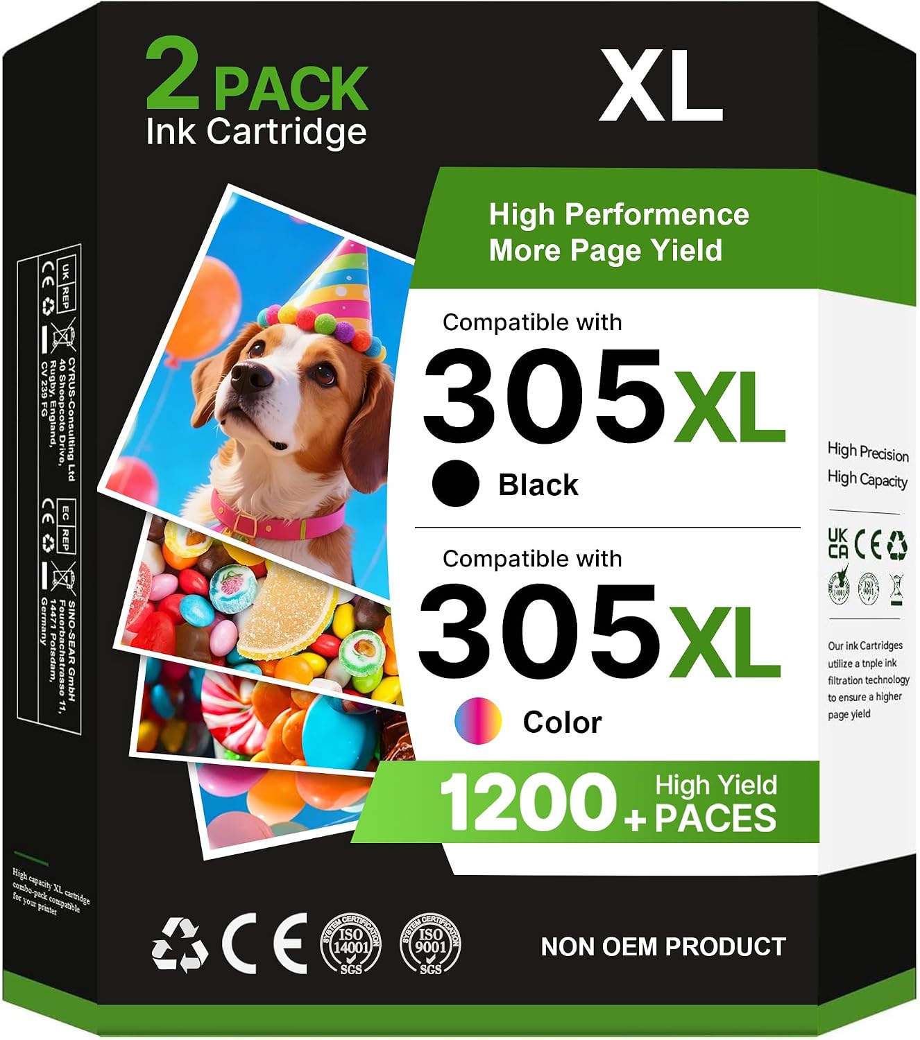 Detalle de Tiorumcs 305XL cartucce nero e colore 750 pagine