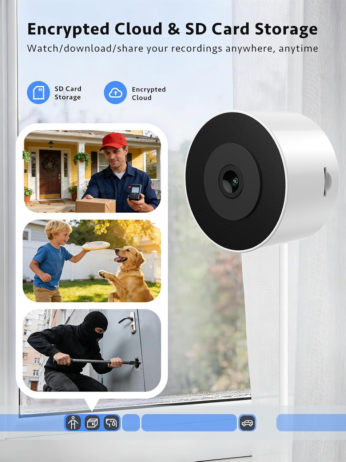 Thumbnail 6 de Septekon 2K Window Security Camera with No-Drill 18° Tilt Mount