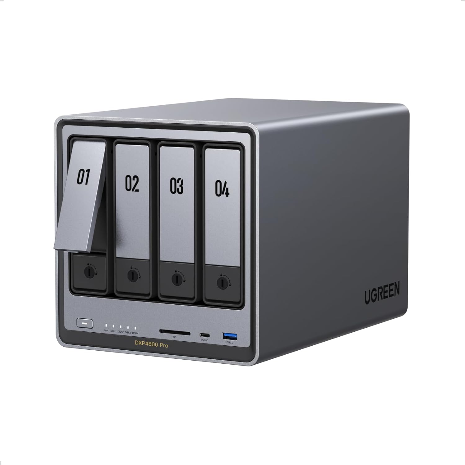Detalle de UGREEN NASync DXP4800 Pro 4-Bay Desktop-NAS mit Intel i3-1315U, 8GB DDR5 und 10GbE