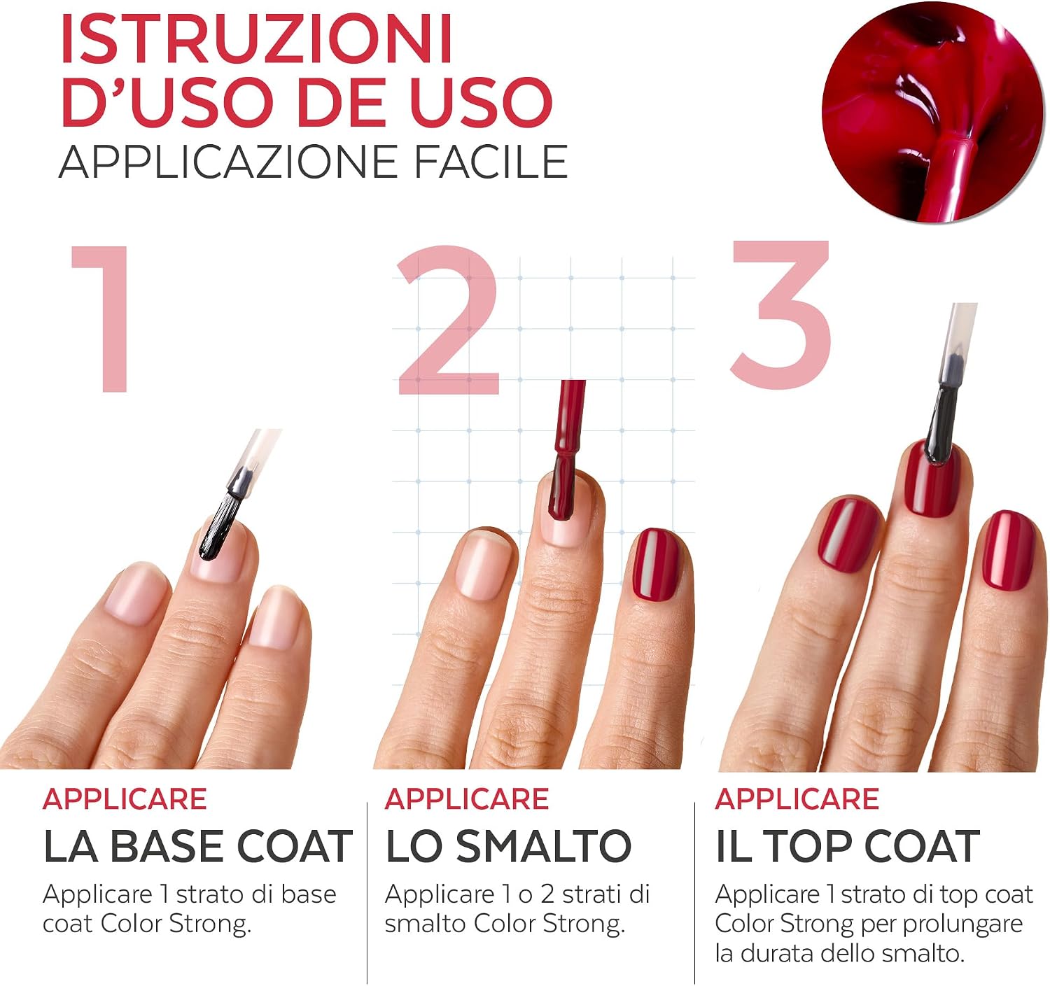 Detalle de PODERM Smalto rinforzante unghie con biotina, silicio e cheratina Color Strong (SWISS MADE)