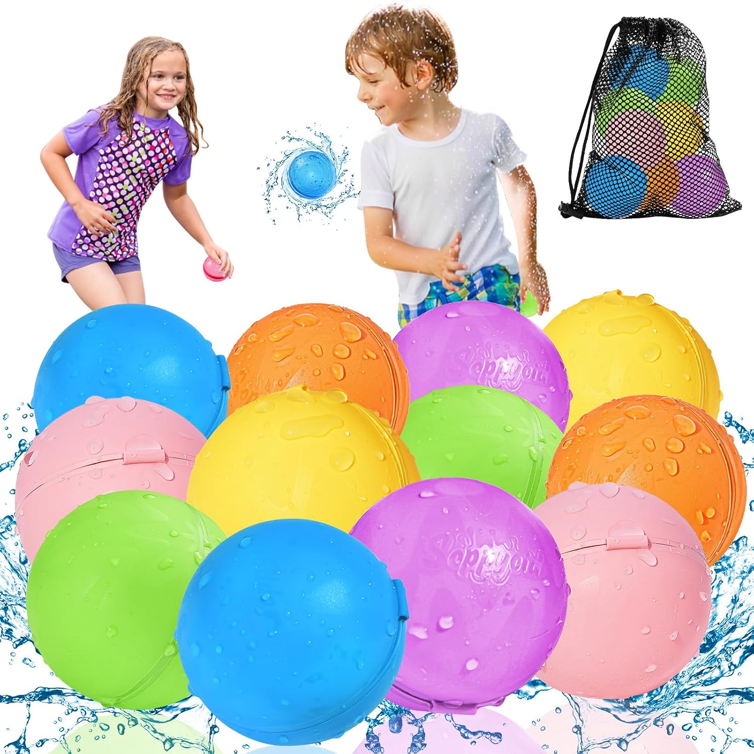 Thumbnail 6 de KOKODI 4PCS Reusable Water Balloons: Self-Sealing Silicone Fun for Summer