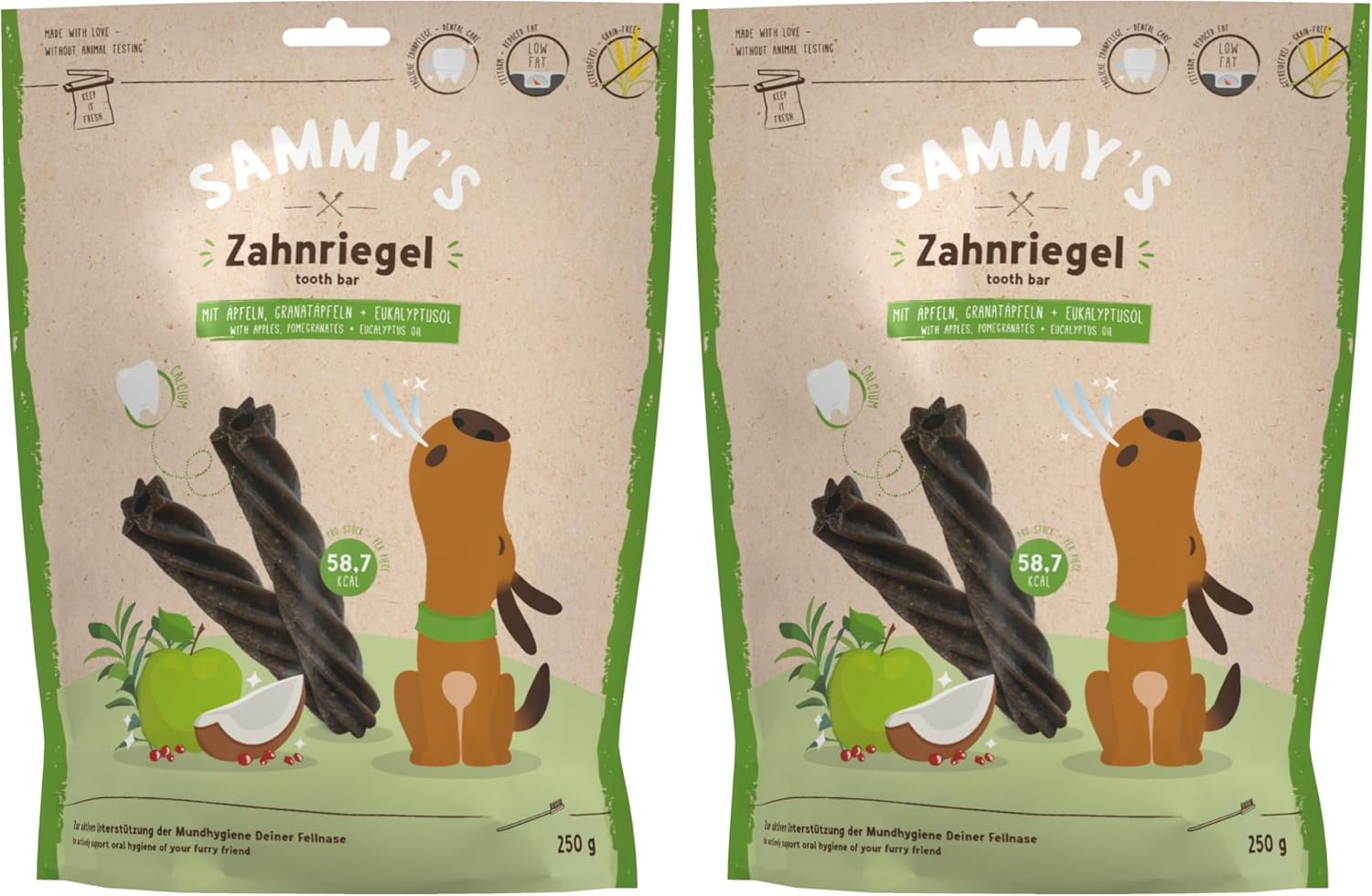 Detalle de Sammy’s Zahnriegel – Lecker duftende Kauriegel für Hunde (6 x 250 g)