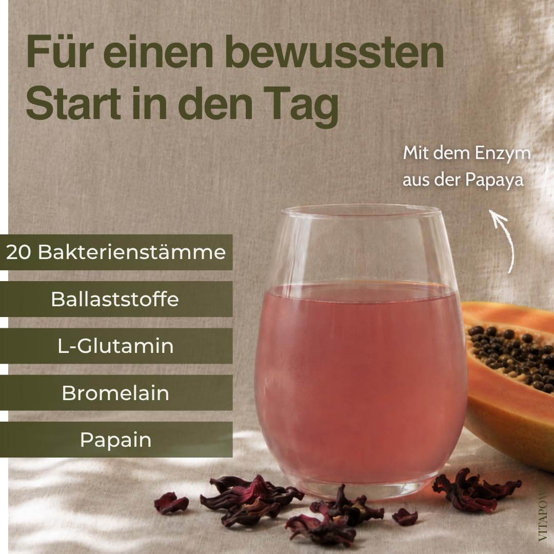 Detalle de Kulturen Komplex als Trinkpulver – Bakterienkulturen, Ballaststoffe, Enzyme (30 Portionen, 10 Mrd. KBE/Portion)
