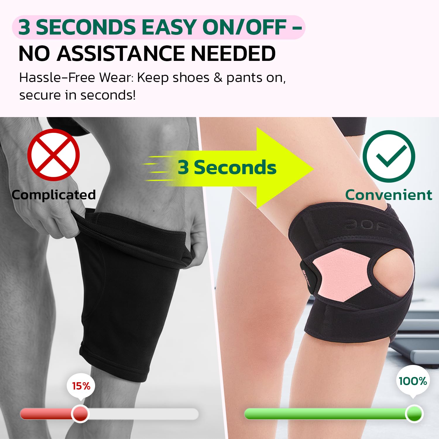 Thumbnail 6 de AOFIT Adjustable Knee Brace, Medium, with Memory Stabilizers and Breathable Wrap