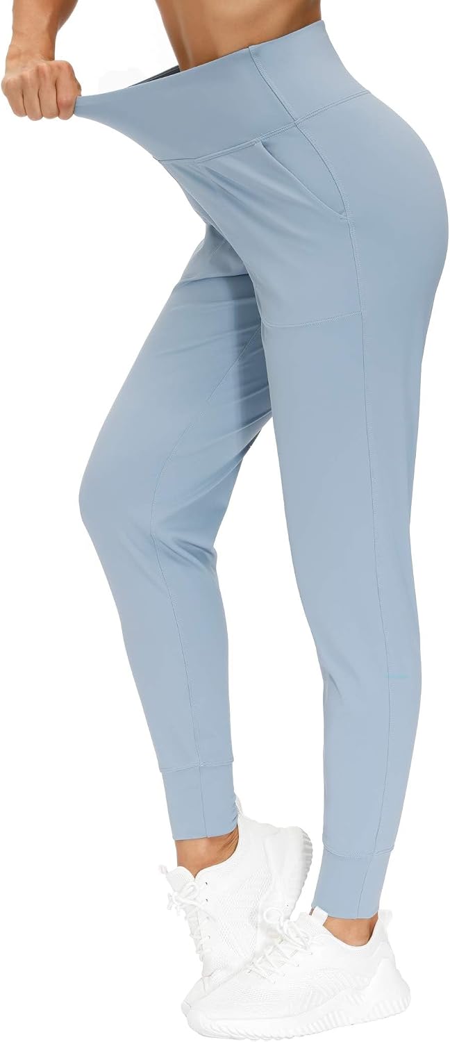 Detalle de THE GYM PEOPLE Jogginghose Damen – leichte High-Waist Sportleggings mit Taschen für Yoga, Fitness, Laufen