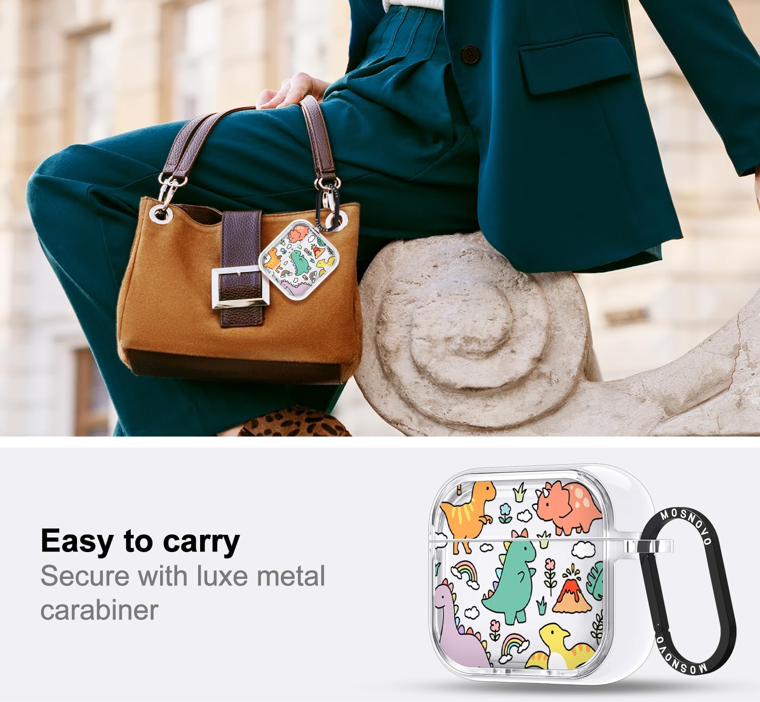 Thumbnail 2 de MOSNOVO Case for AirPods 4: Protective Clear Case with Dual-Layer Shockproof Design and Luxe Metal Ring