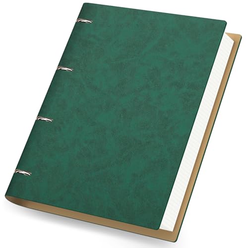 Detalle de Yarotm A4-Ringbuch-Notizbuch, nachfüllbar, kariert 5 mm, 100 g/m², grün