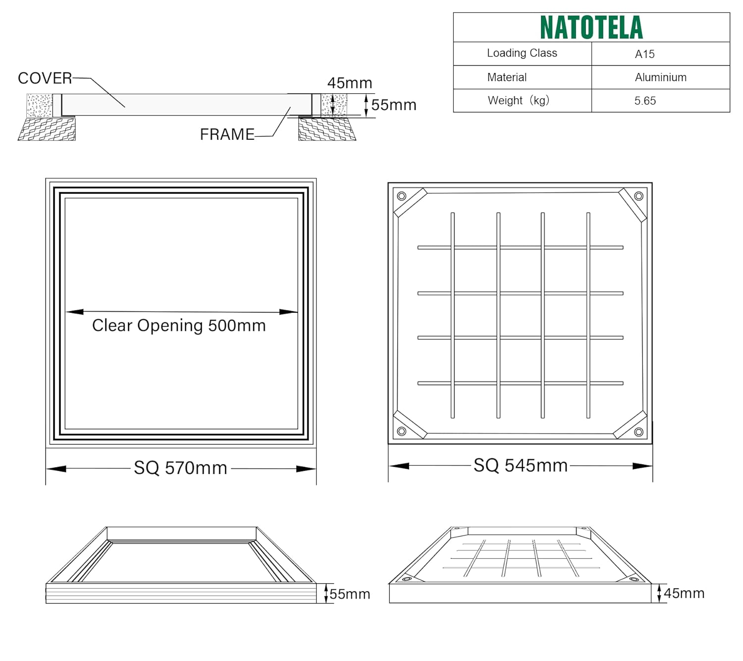 Thumbnail 1 de NATOTELA recessed manhole cover 500x500mm