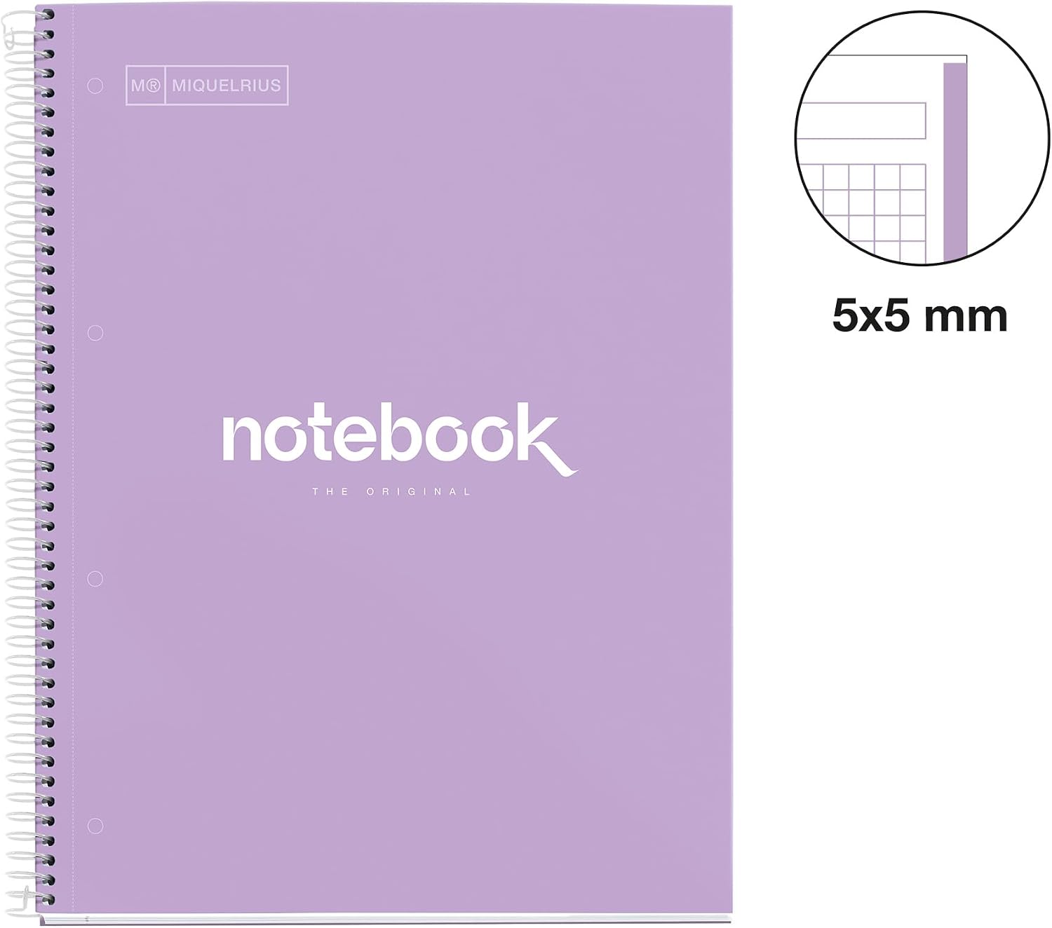 Thumbnail 2 de Miquelrius Notebook Emotions – notatnik A4 w kratkę 5 mm, 90 g/m², lawendowy