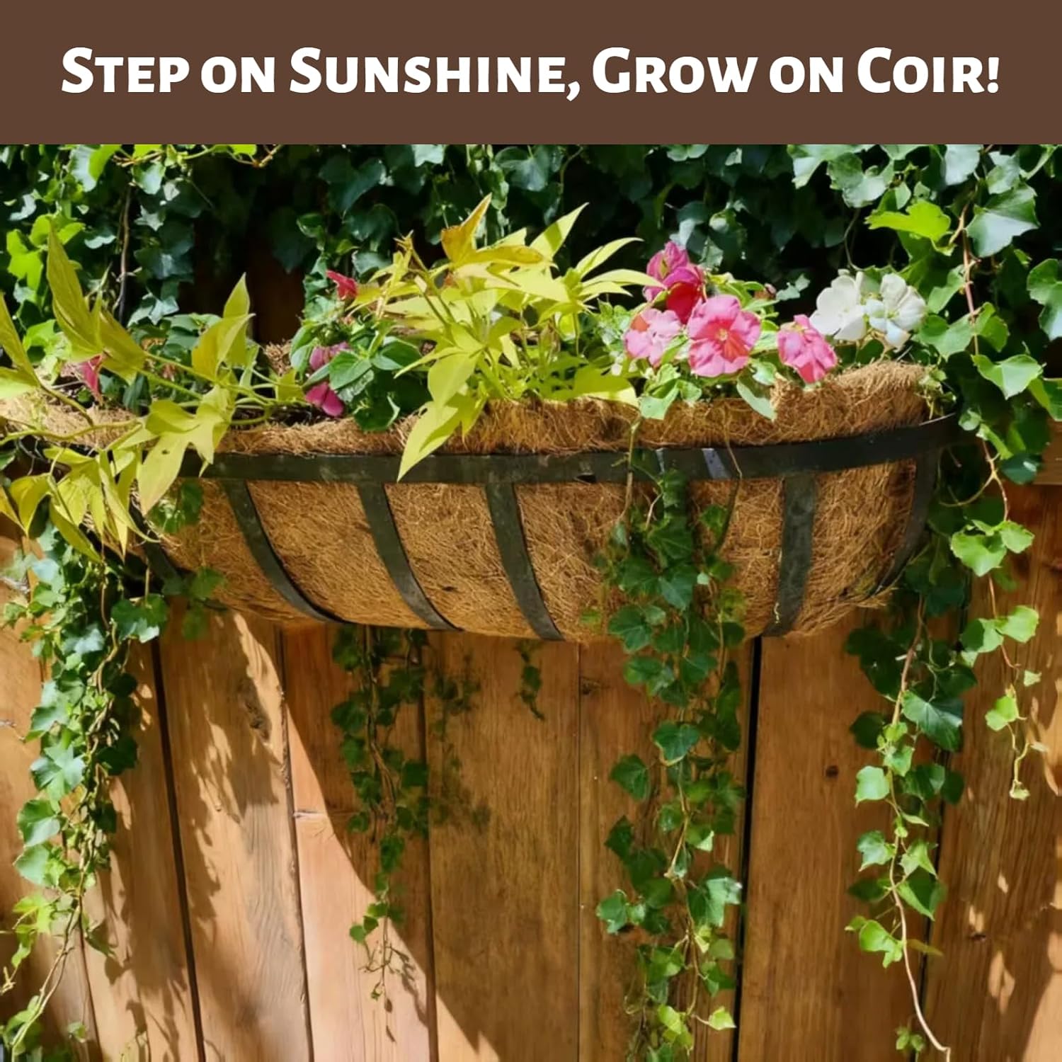 Detalle de ApexTide Pre-formed Coco Liners 2PCs (60CM/24in) for Wall Trough & Window Box